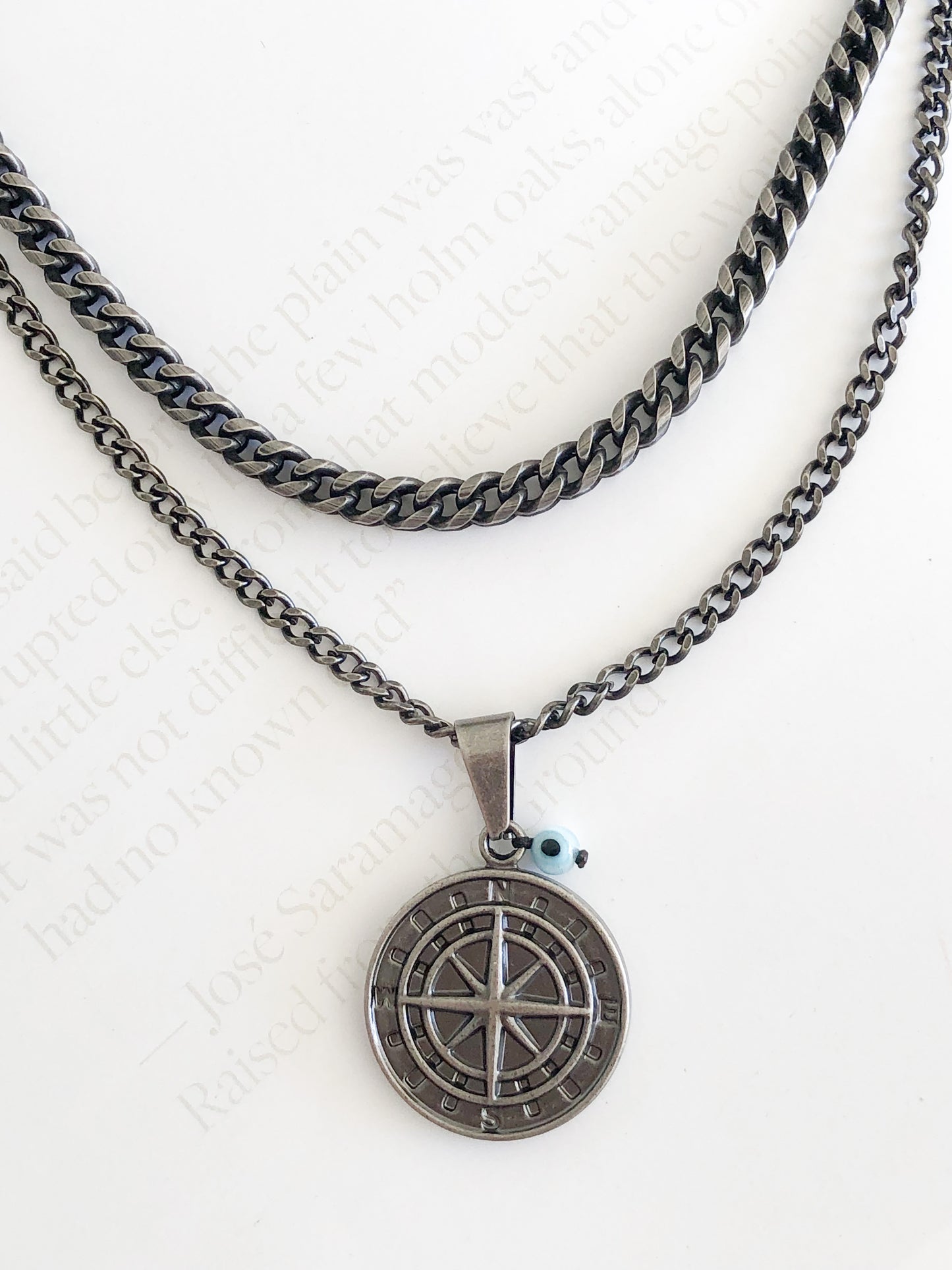 Men’s Compass + Minoan Necklace Stack