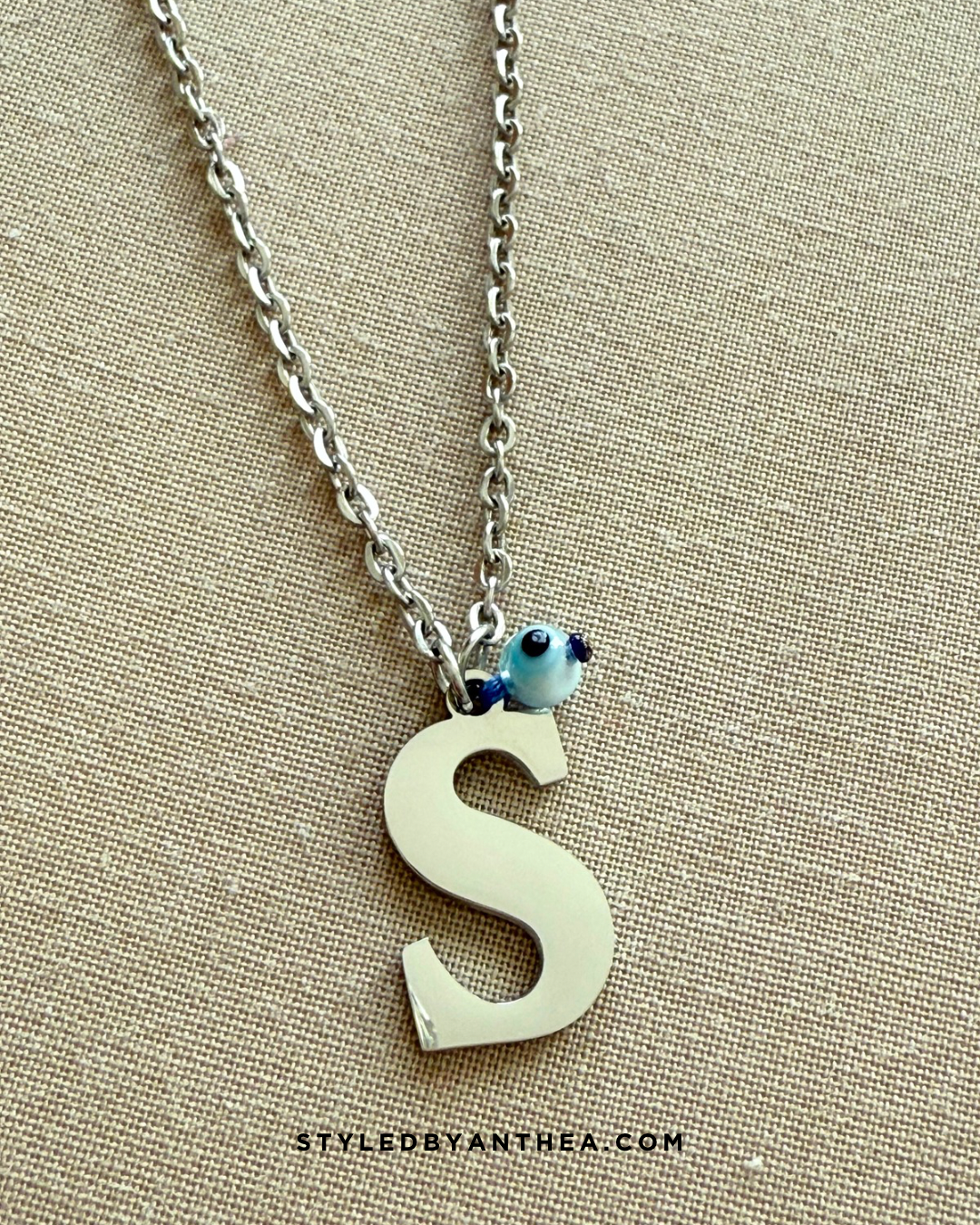AlphaBeta Silver Evil Eye Necklace Limited Edition - Styled by Anthea