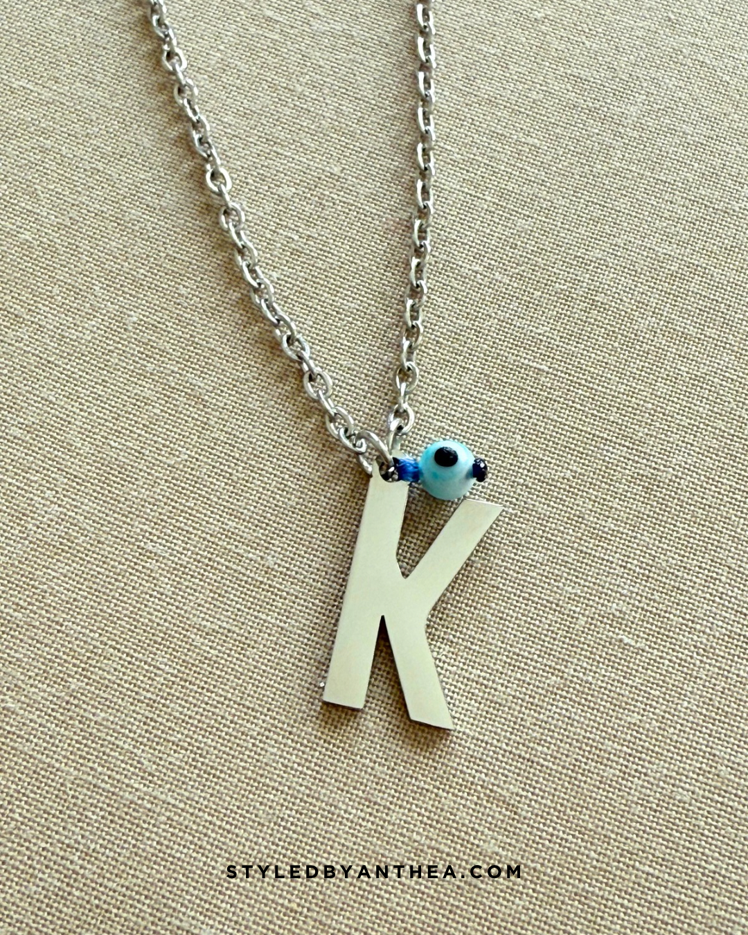 AlphaBeta Silver Evil Eye Necklace Limited Edition - Styled by Anthea