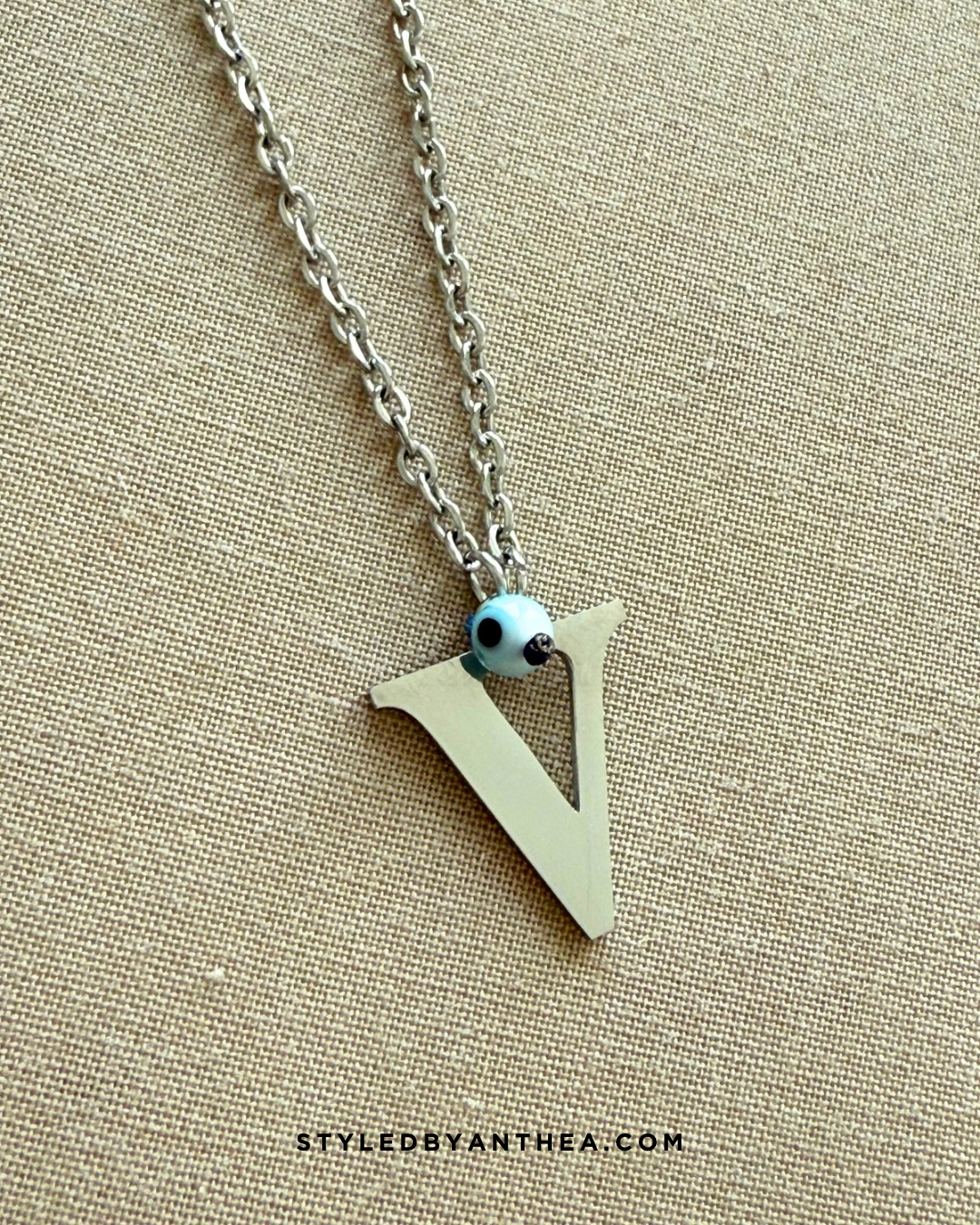 AlphaBeta Silver Evil Eye Necklace Limited Edition - Styled by Anthea