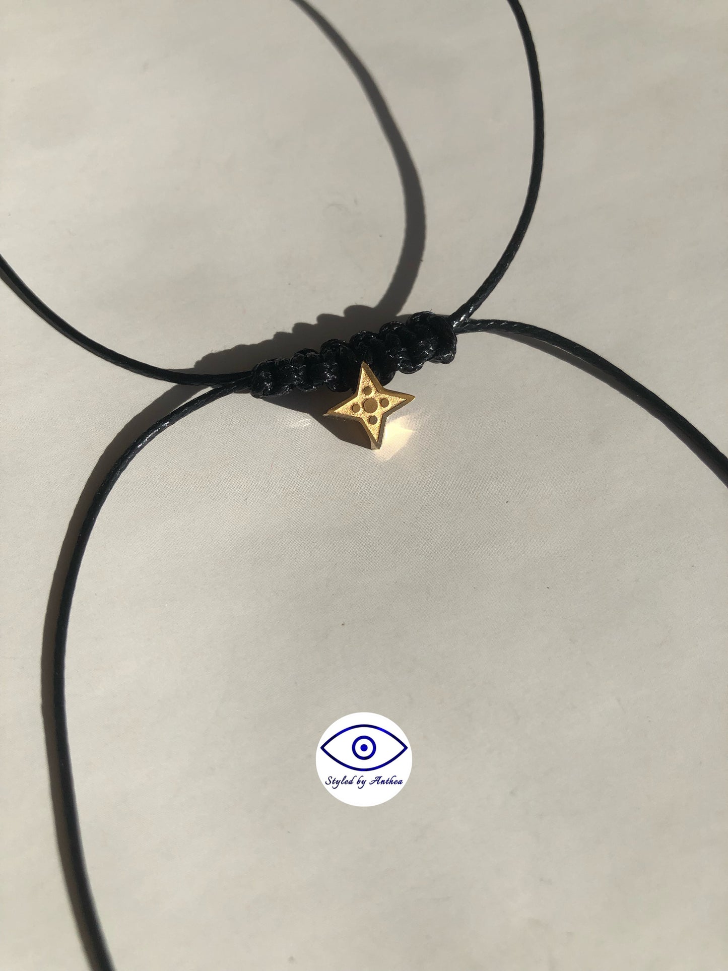Adjustable Black Necklace- Northern Star On Tassels