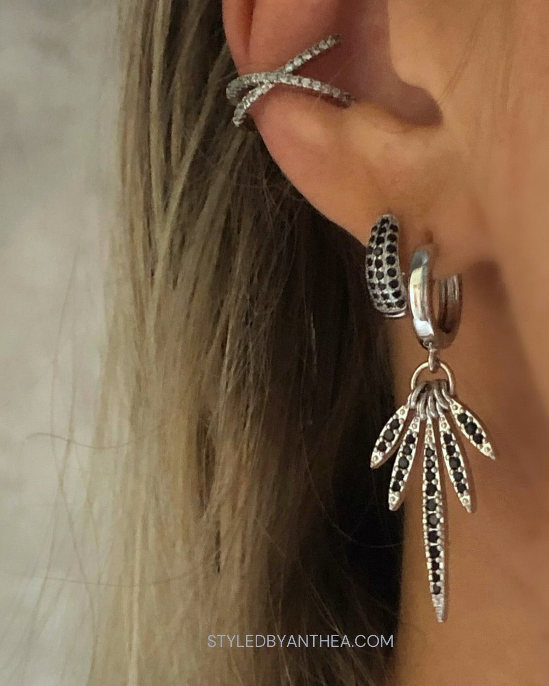 Earrings - Mani Silver Huggies