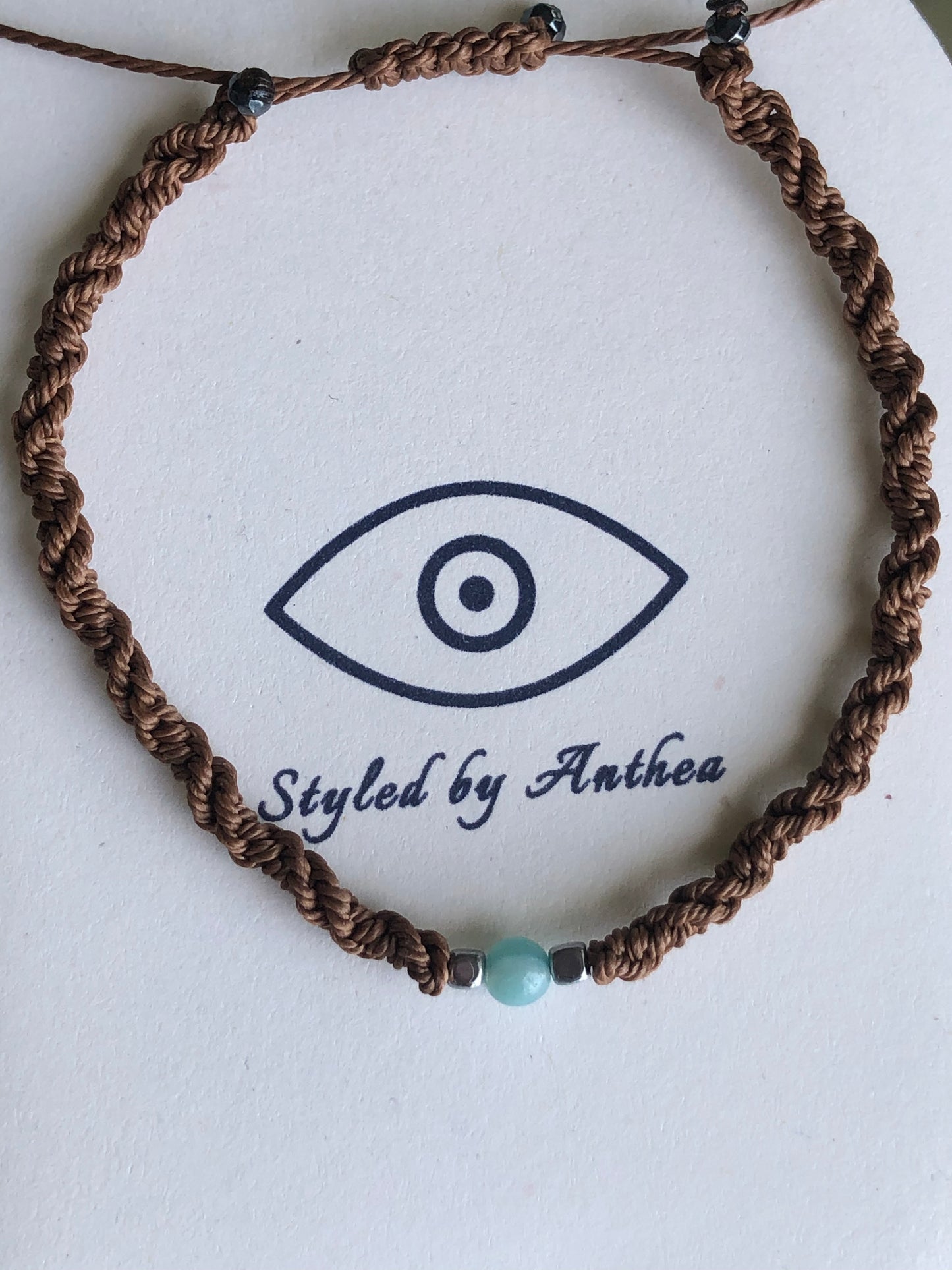 Men’s Adjustable Brown Bracelet - Minoan Amazonite