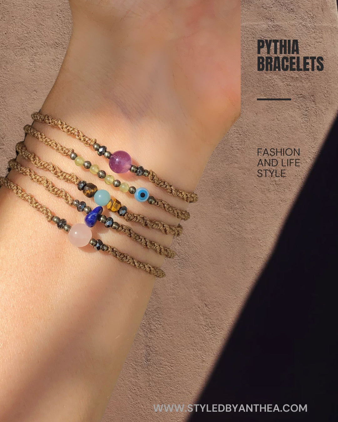 Delphion - Adjustable Tan Bracelets - Pythia - Styled by Anthea