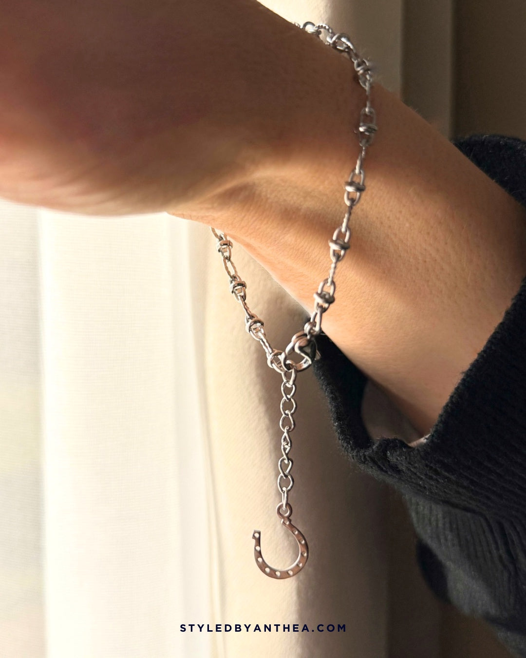Rhodos Silver Bracelet - Horseshoe - Styled by Anthea