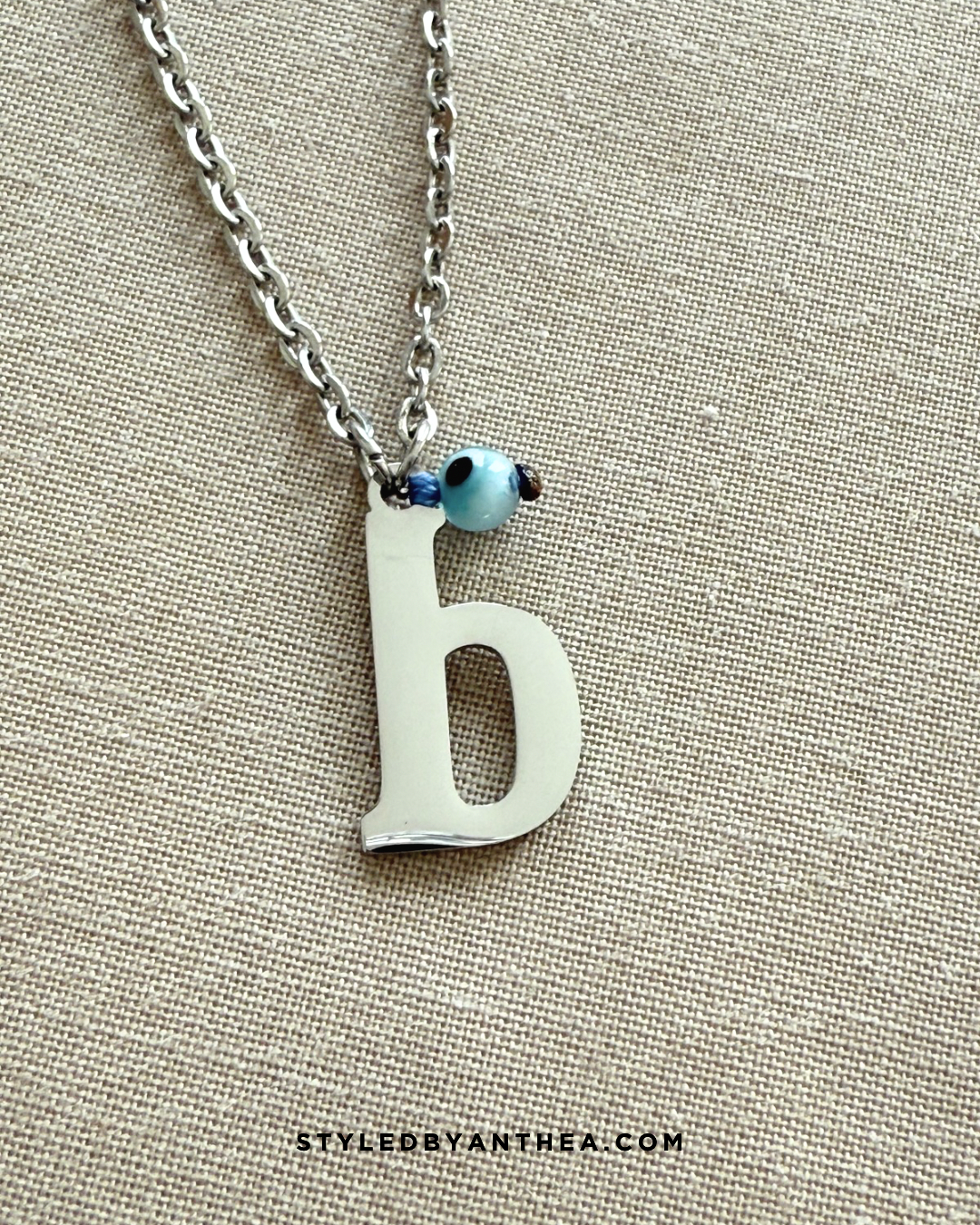 AlphaBeta Silver Evil Eye Necklace Limited Edition - Styled by Anthea