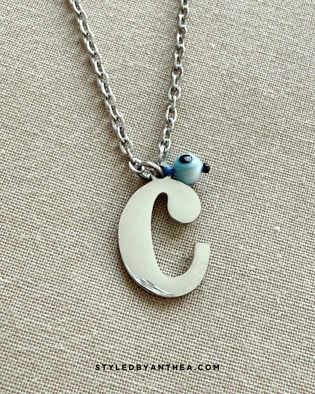 AlphaBeta Silver Evil Eye Necklace Limited Edition - Styled by Anthea