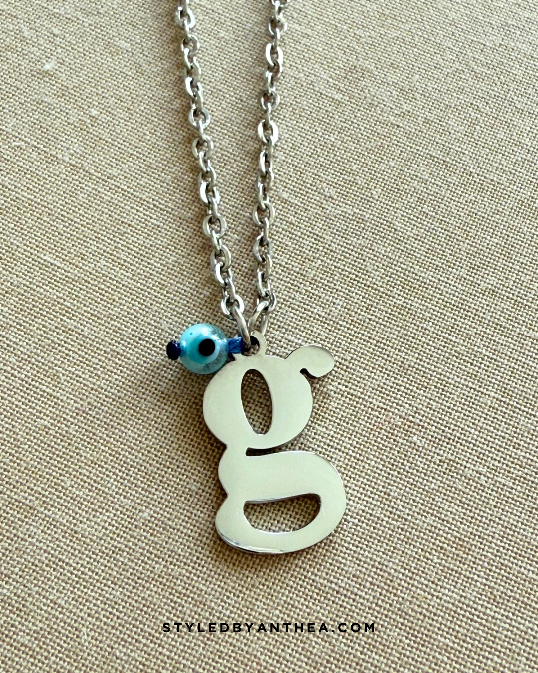 AlphaBeta Silver Evil Eye Necklace Limited Edition - Styled by Anthea