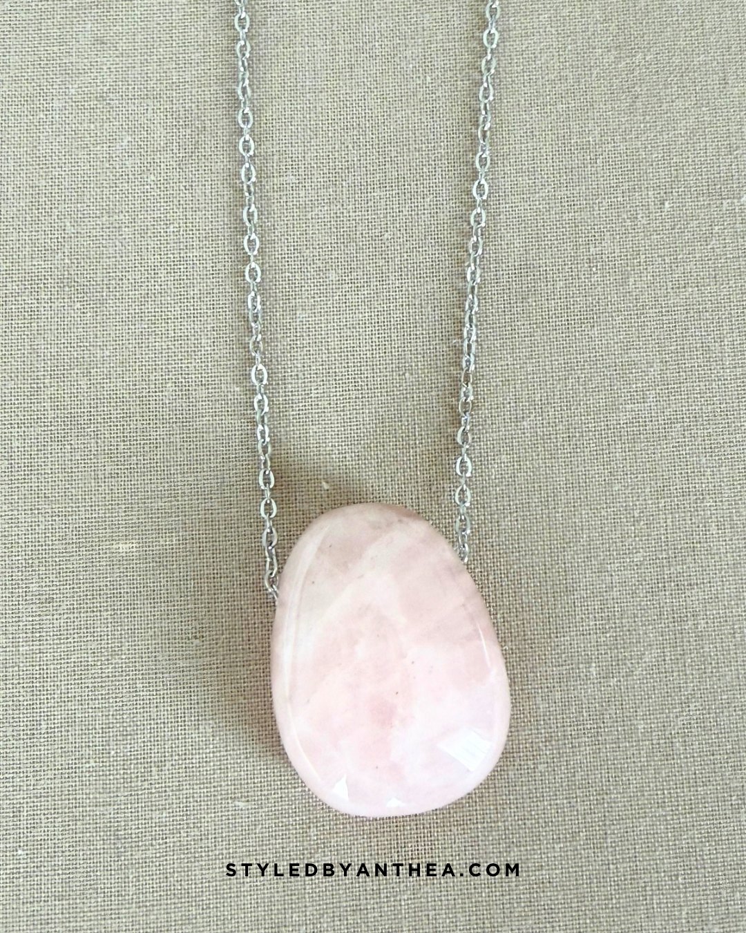 Delphion - Rose Quarts Necklace - Styled by Anthea