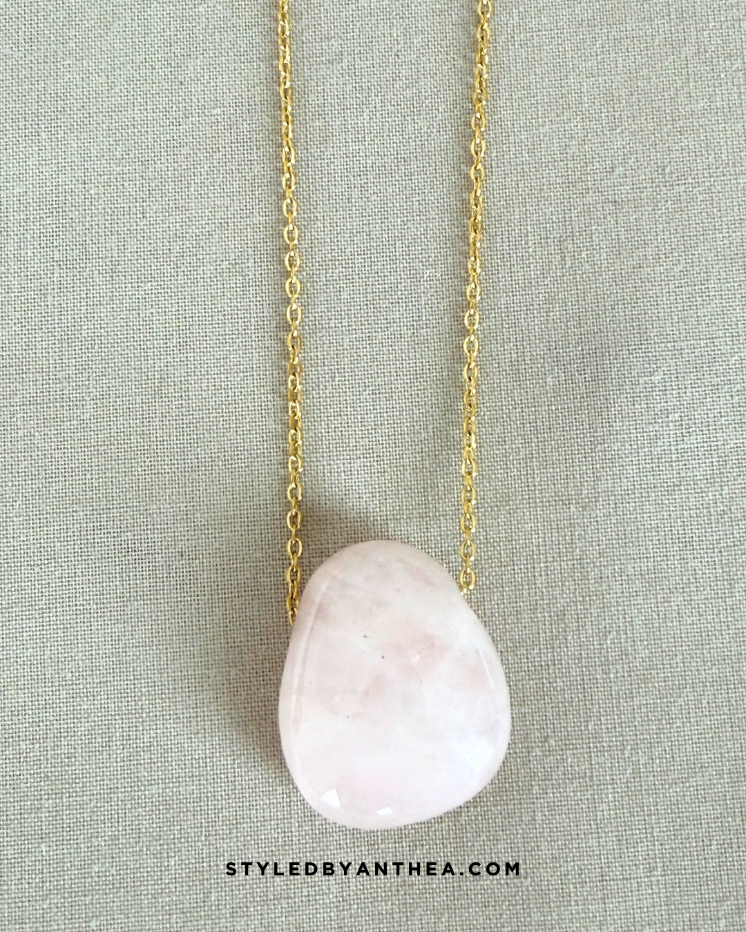 Delphion - Rose Quarts Necklace - Styled by Anthea