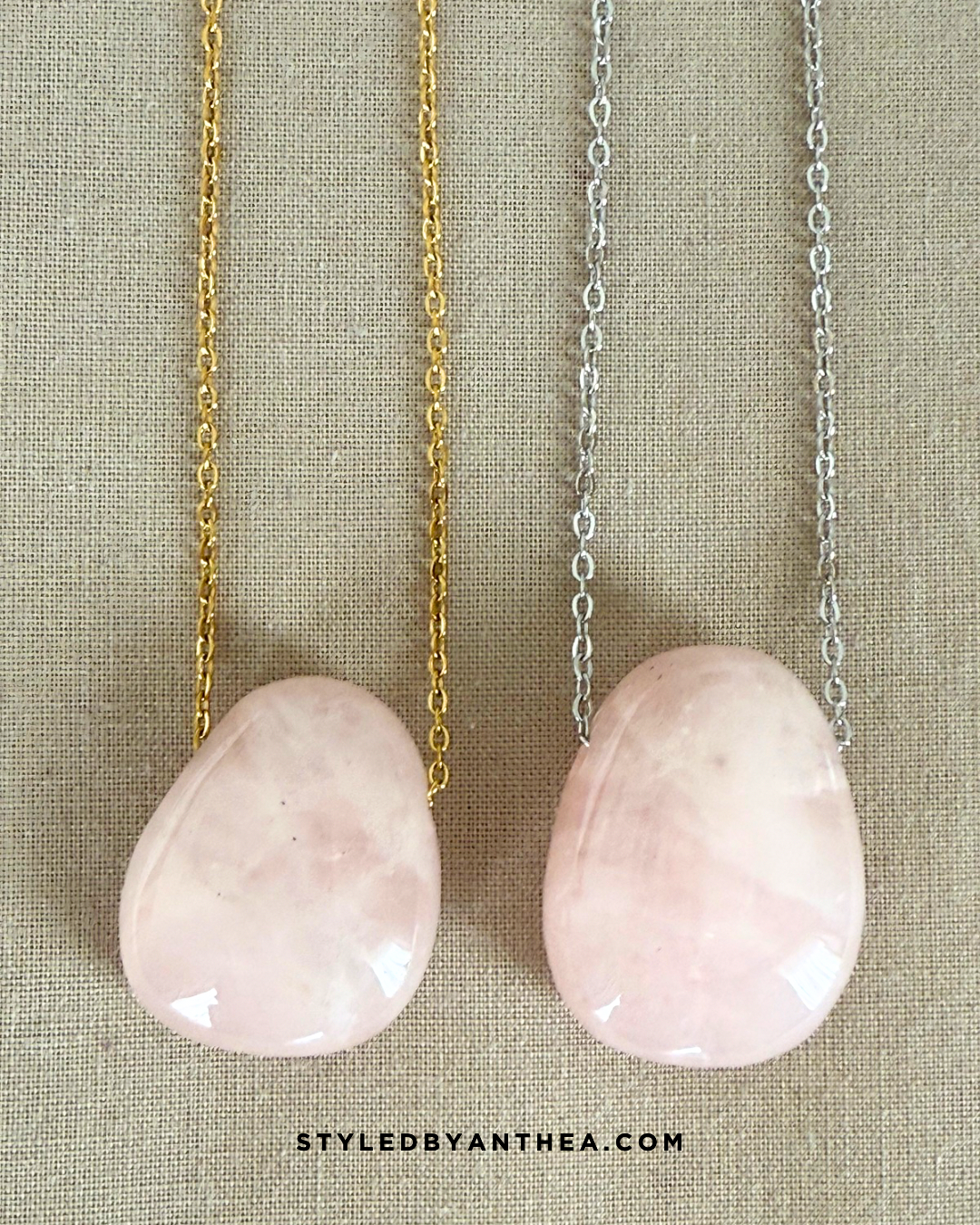 Delphion - Rose Quarts Necklace - Styled by Anthea