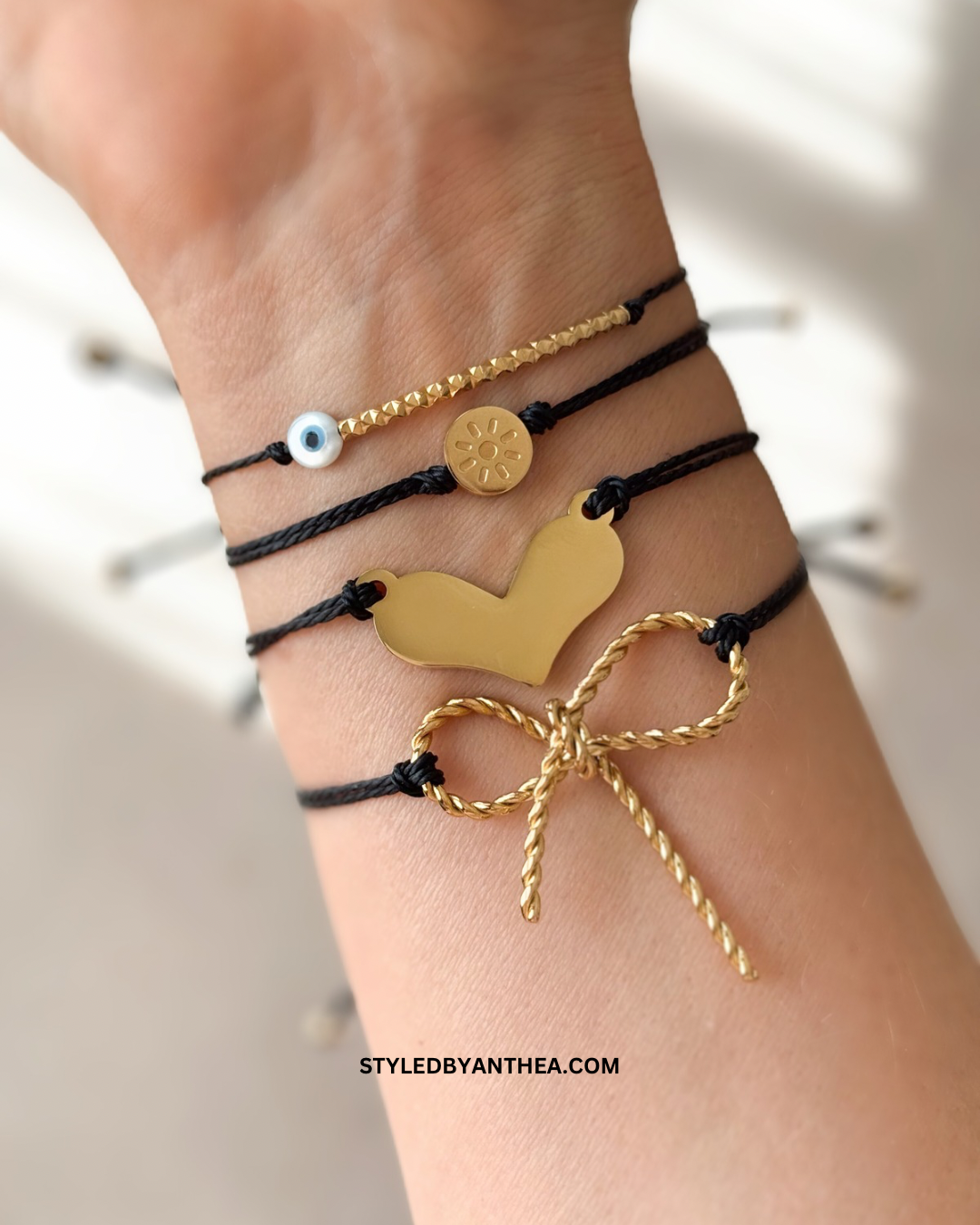Folegandros Gold Evil Eye Bracelet Stack - Styled by Anthea