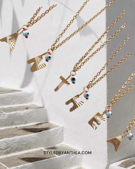 AlphaBeta Evil Eye Necklace ~ Gold