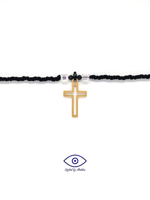 Adjustable Black Necklace- Hydra Crucifix