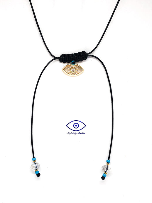 Adjustable Back Necklace - Eros Evil Eye Tassels