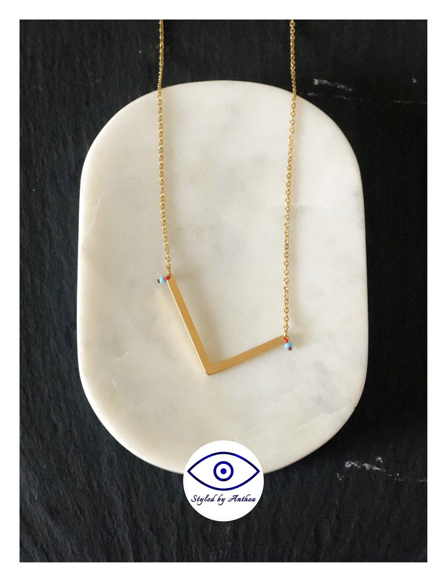 ALPHABET Gold Necklaces - A-Z - Styled by Anthea