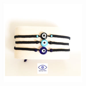 Men’s Adjustable Black Bracelet- Evil Eye