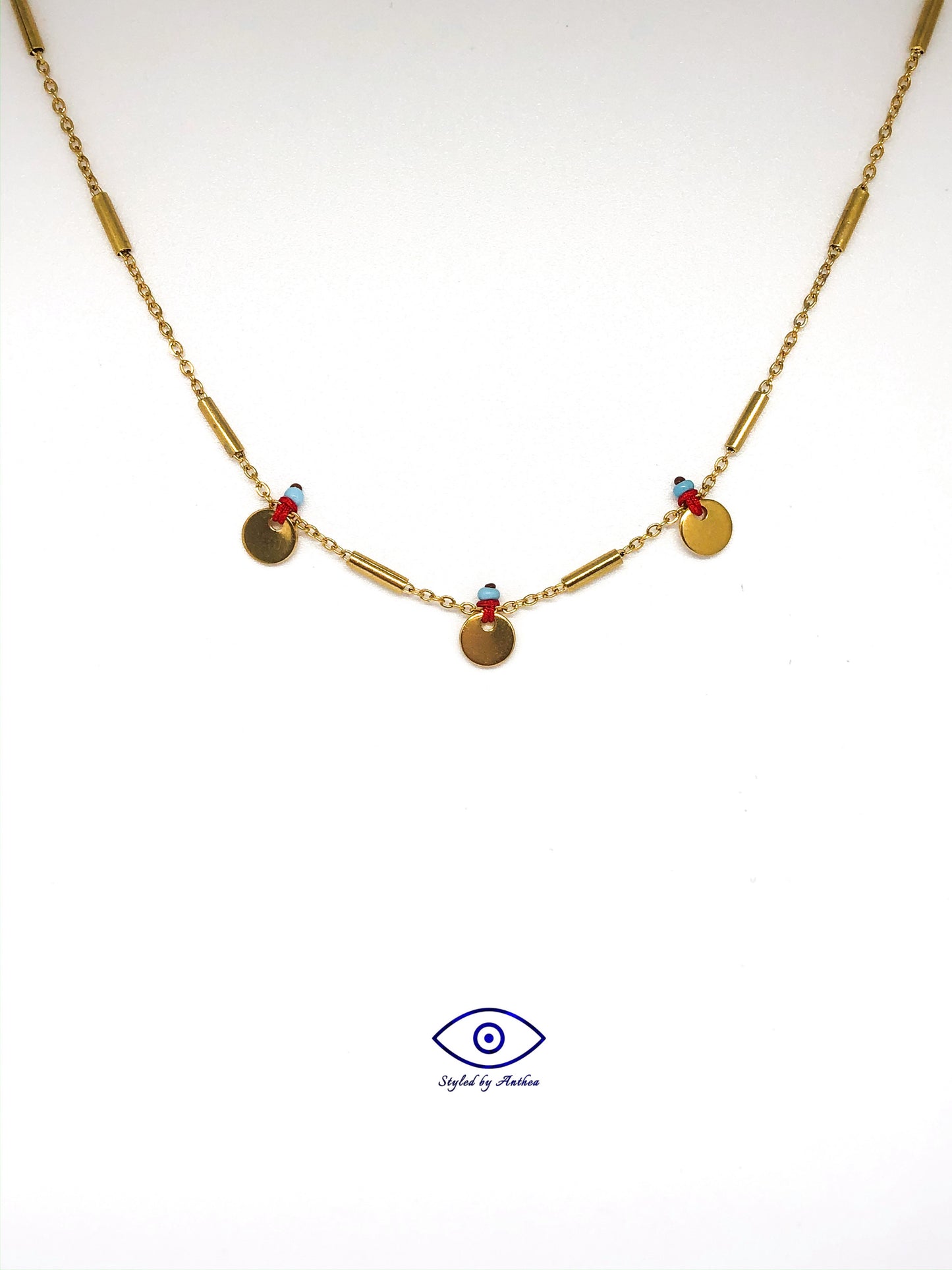 Chain -Three Disc Necklace - Styled by Anthea