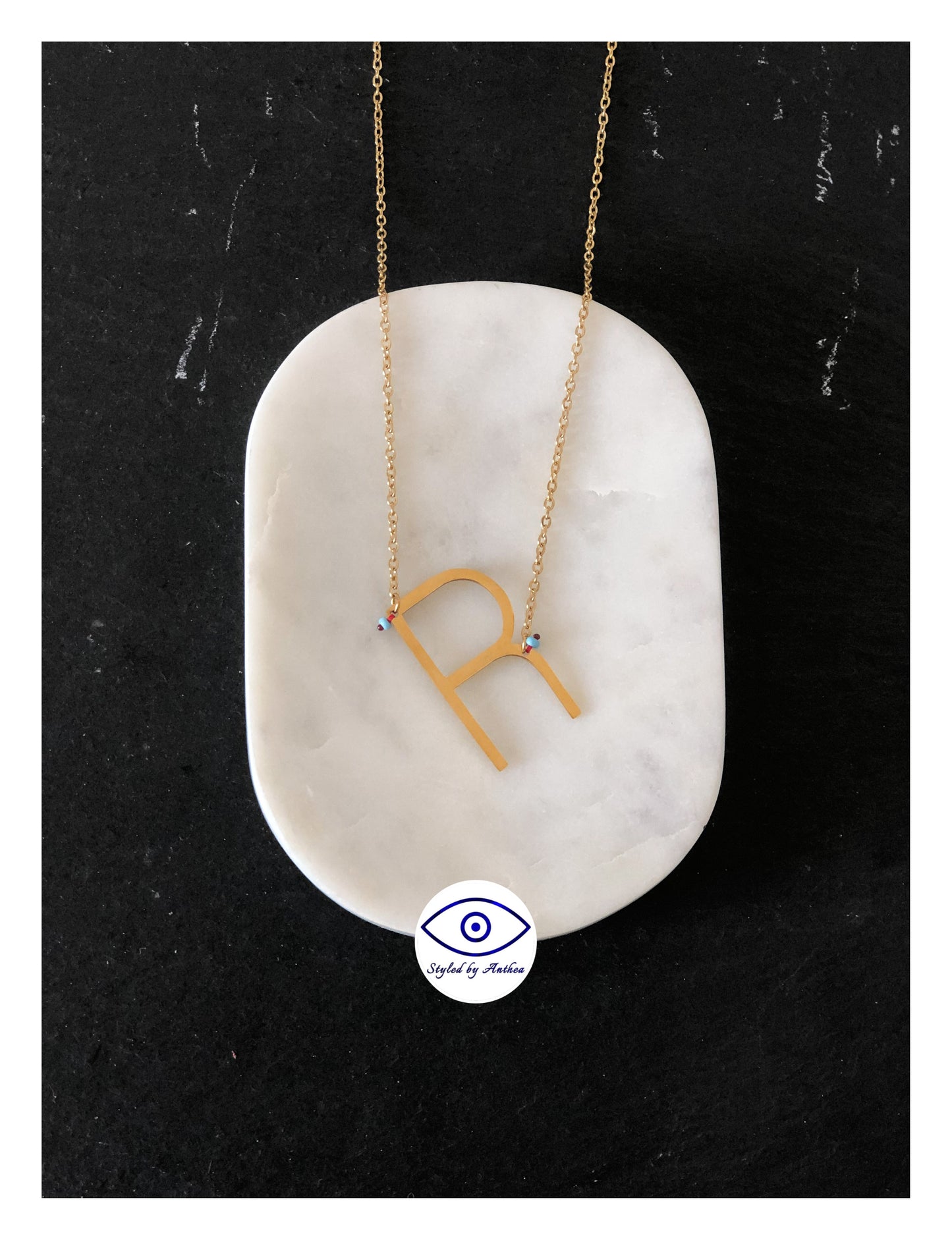 ALPHABET Gold Necklaces - A-Z - Styled by Anthea