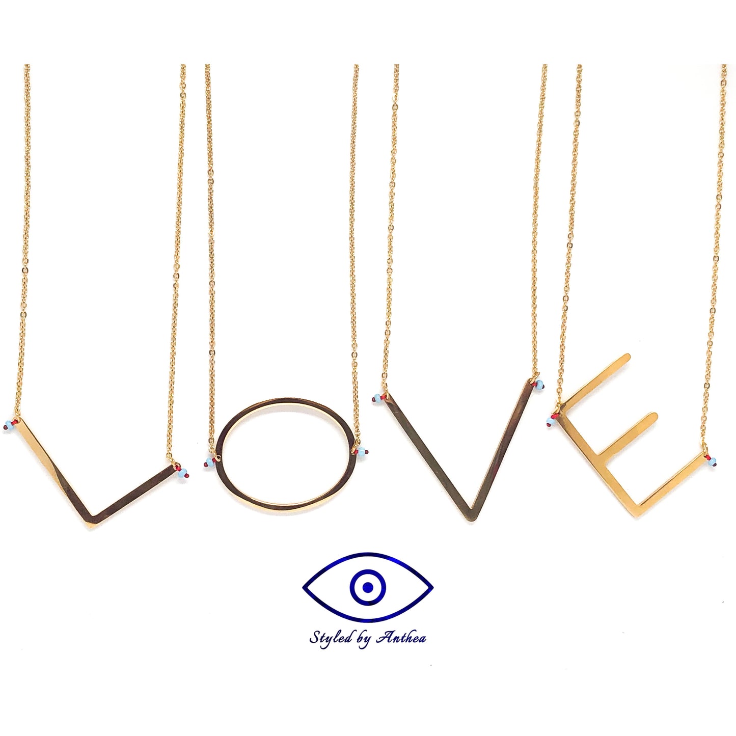 ALPHABET Gold Necklaces - A-Z - Styled by Anthea