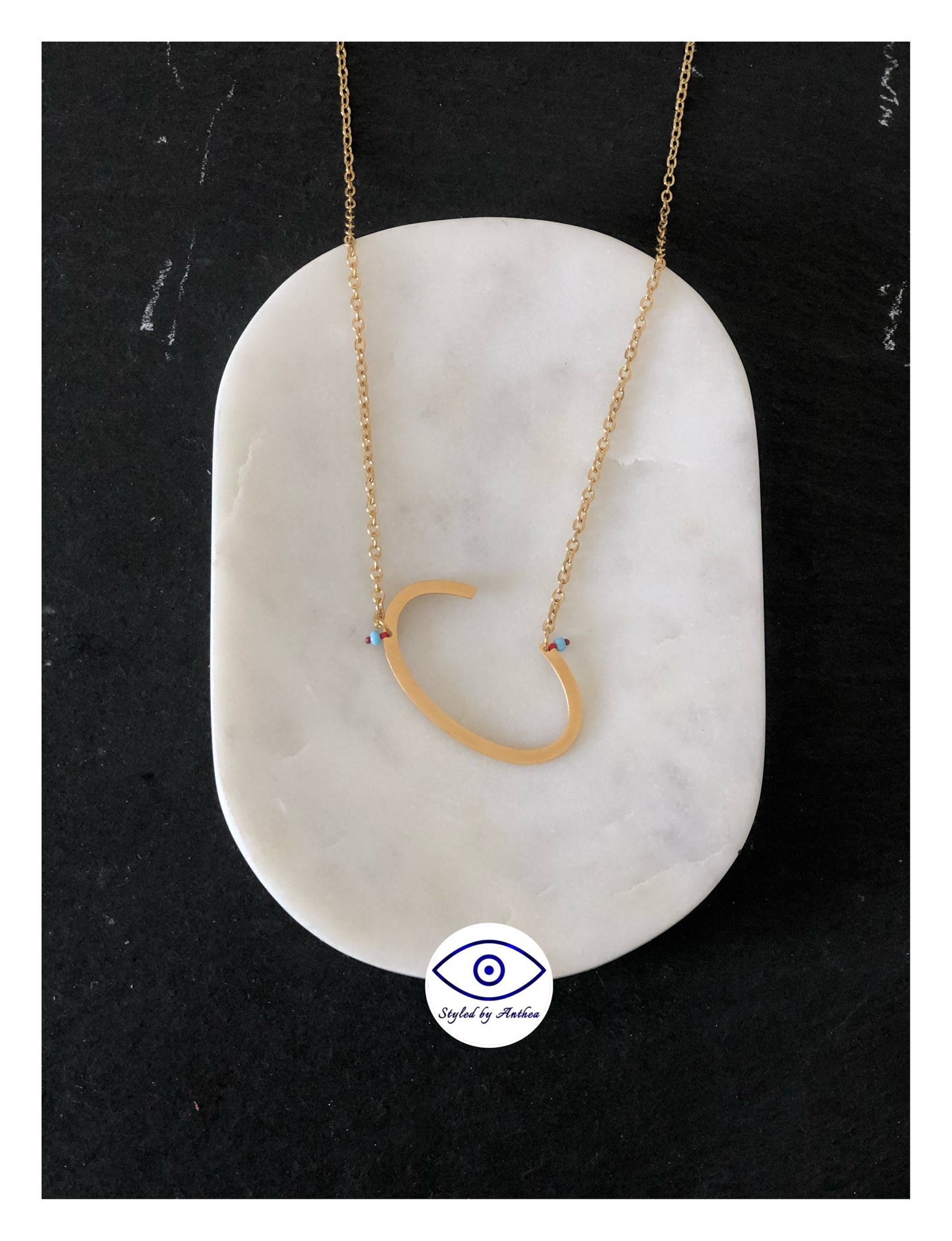 ALPHABET Gold Necklaces - A-Z - Styled by Anthea