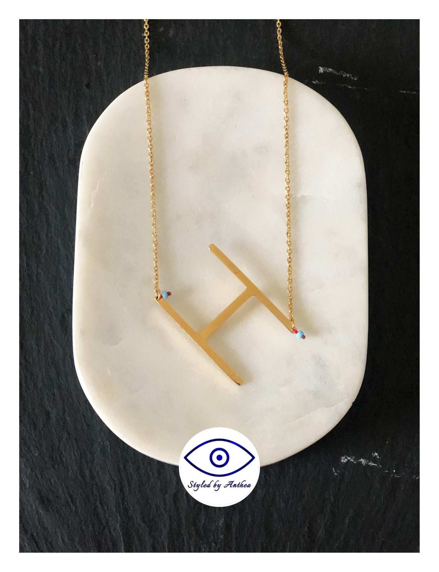 ALPHABET Gold Necklaces - A-Z - Styled by Anthea