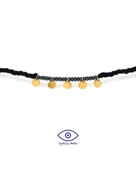 Adjustable Black Threaded Necklace - Ariadne