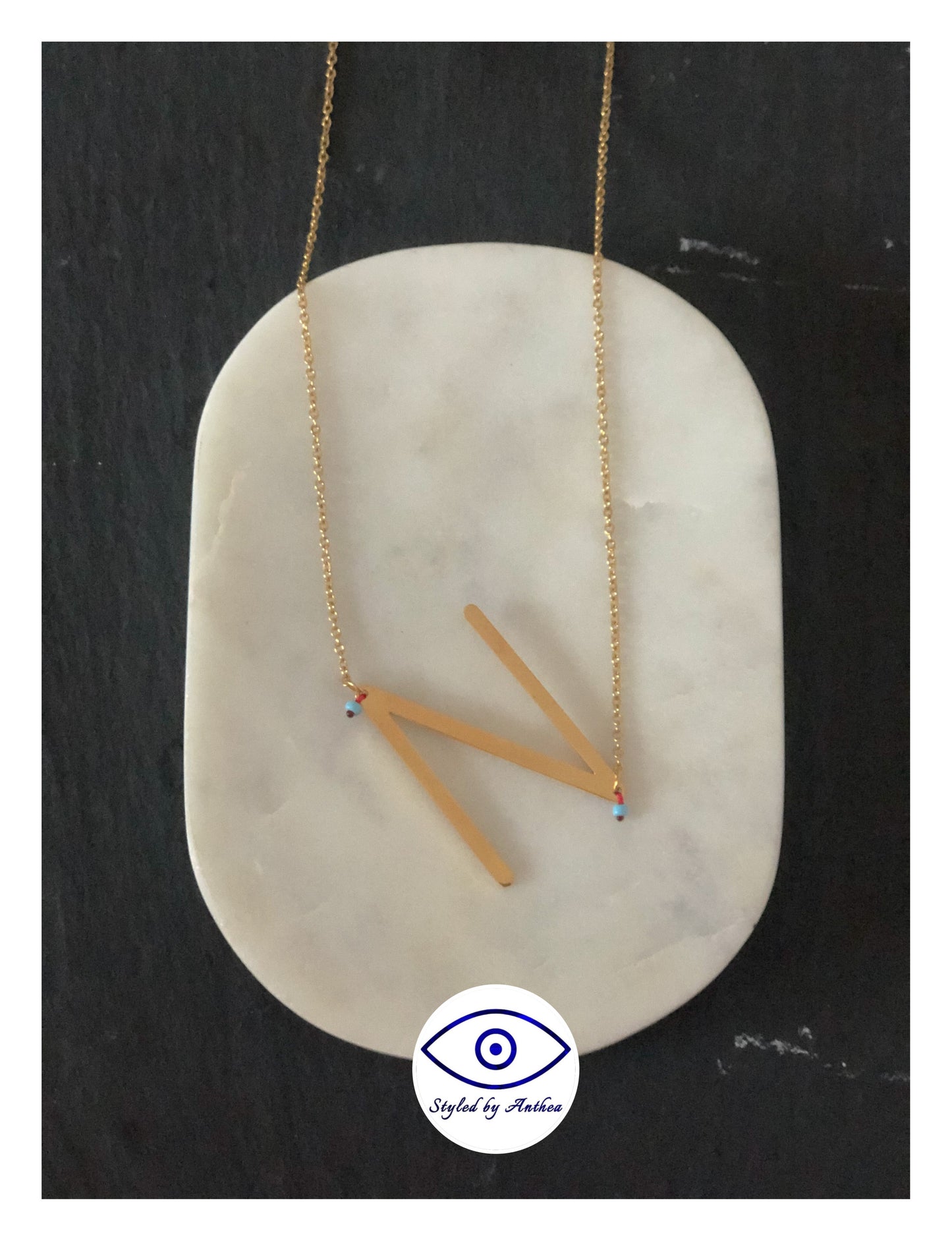 ALPHABET Gold Necklaces - A-Z - Styled by Anthea