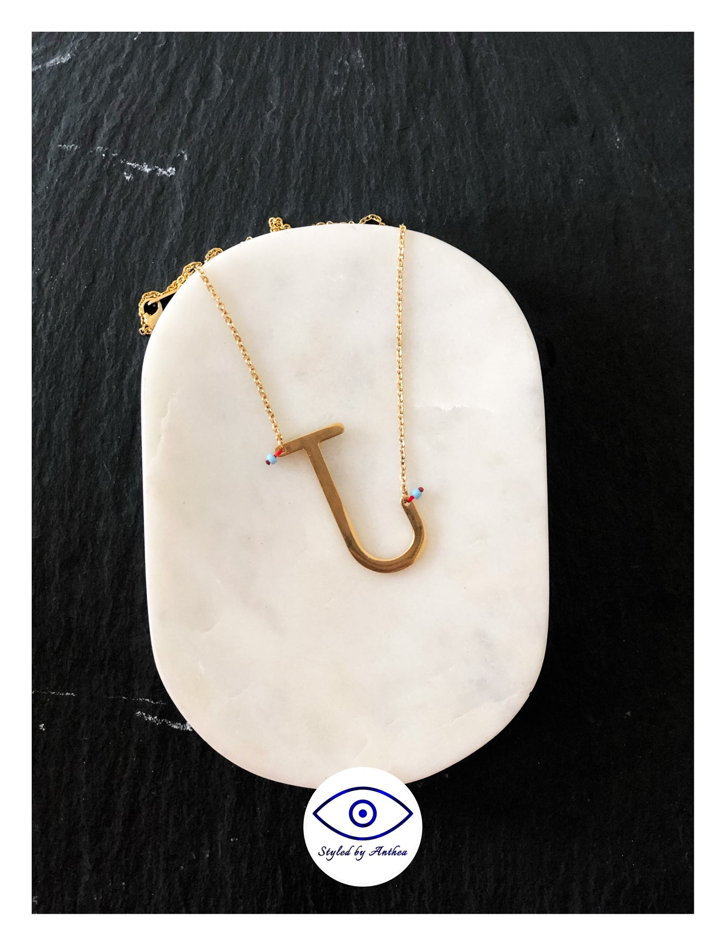 ALPHABET Gold Necklaces - A-Z - Styled by Anthea