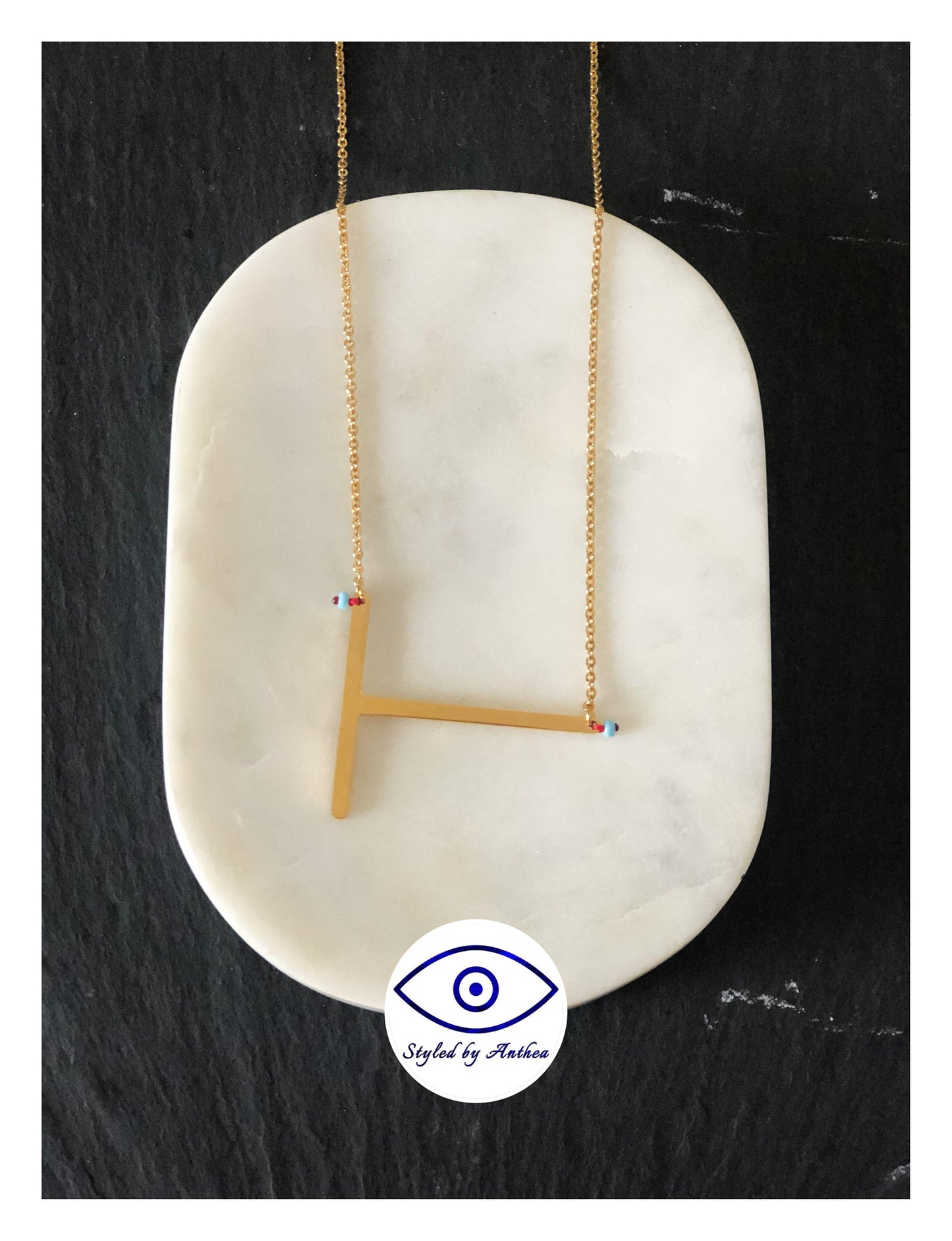 ALPHABET Gold Necklaces - A-Z - Styled by Anthea