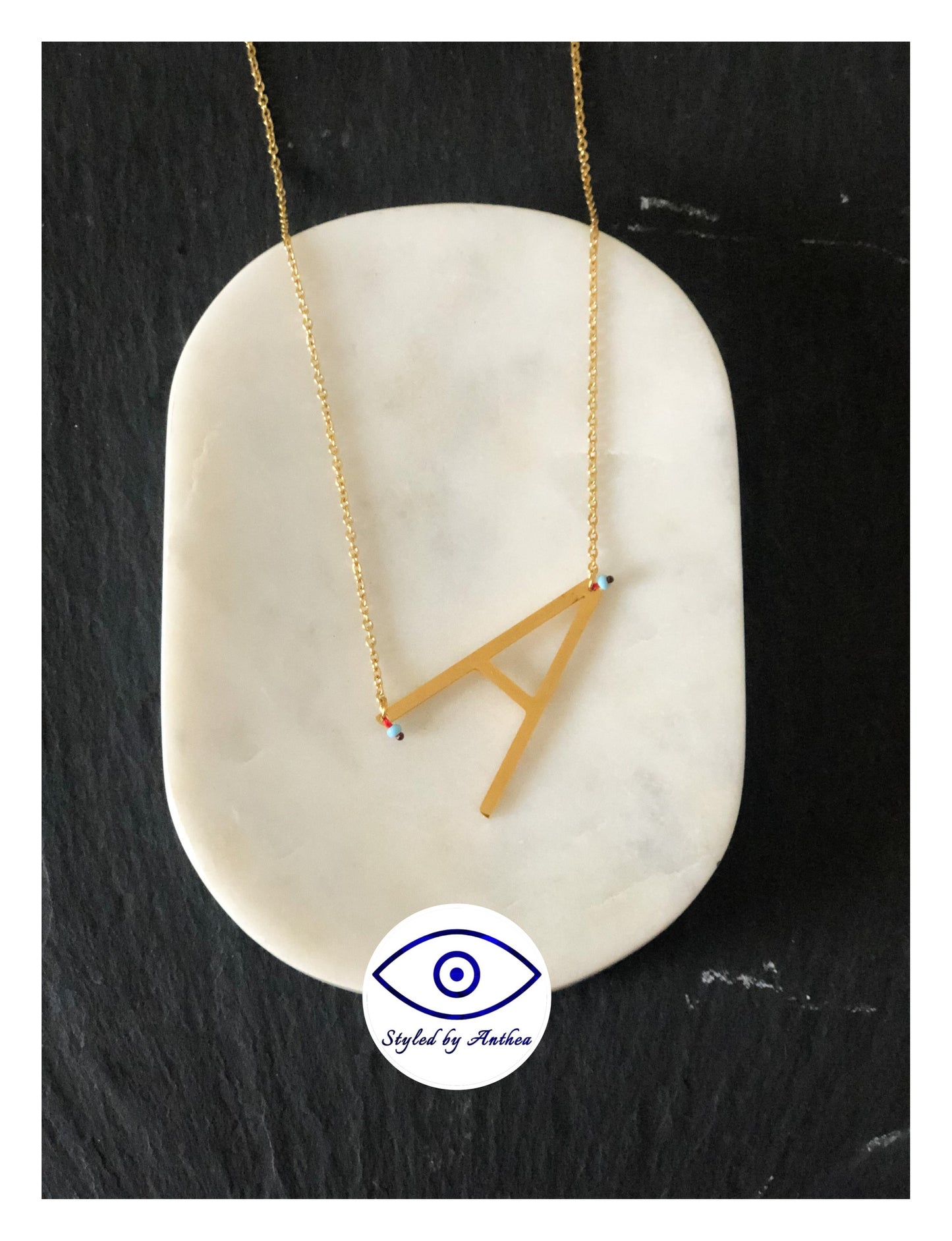 ALPHABET Gold Necklaces - A-Z - Styled by Anthea