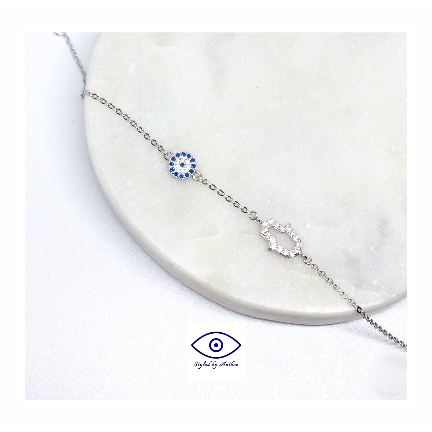 Chain Bracelet - Evil Eye & Hamsa Hand