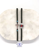 Load image into Gallery viewer, Men’s Adjustable Olive Bracelet Stack - Crucifix or Simi