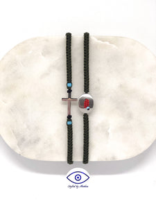 Men’s Adjustable Olive Bracelet Stack - Crucifix or Simi