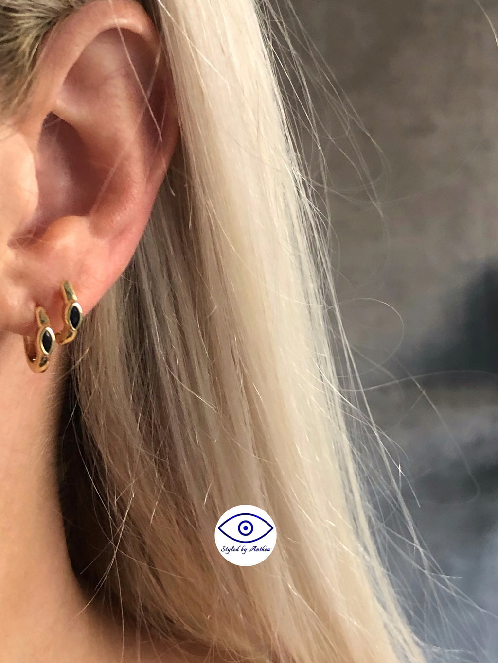 Earrings - Gythion Gold Huggies - Styled by Anthea