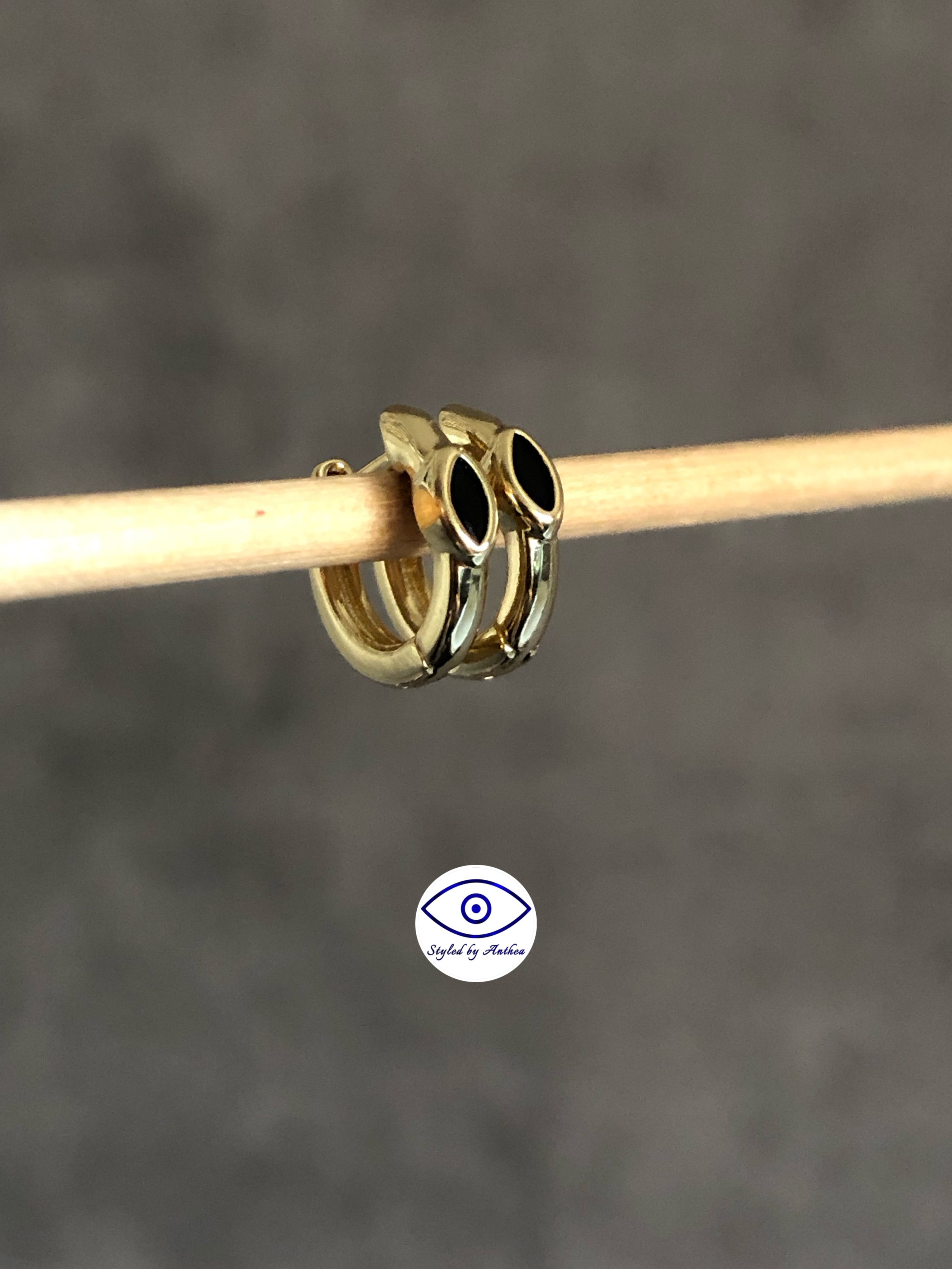 Earrings - Gythion Gold Huggies - Styled by Anthea