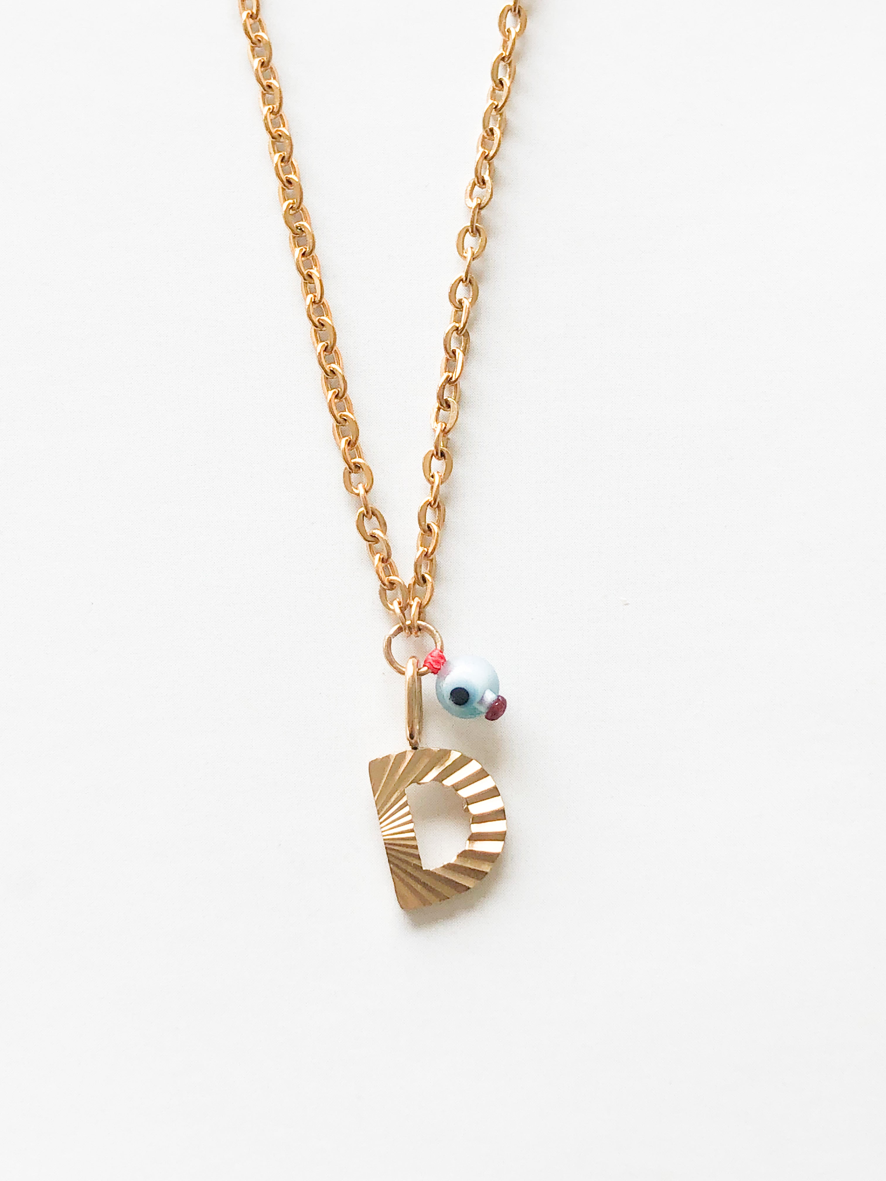 AlphaBeta Evil Eye Necklace ~ Gold - Styled by Anthea