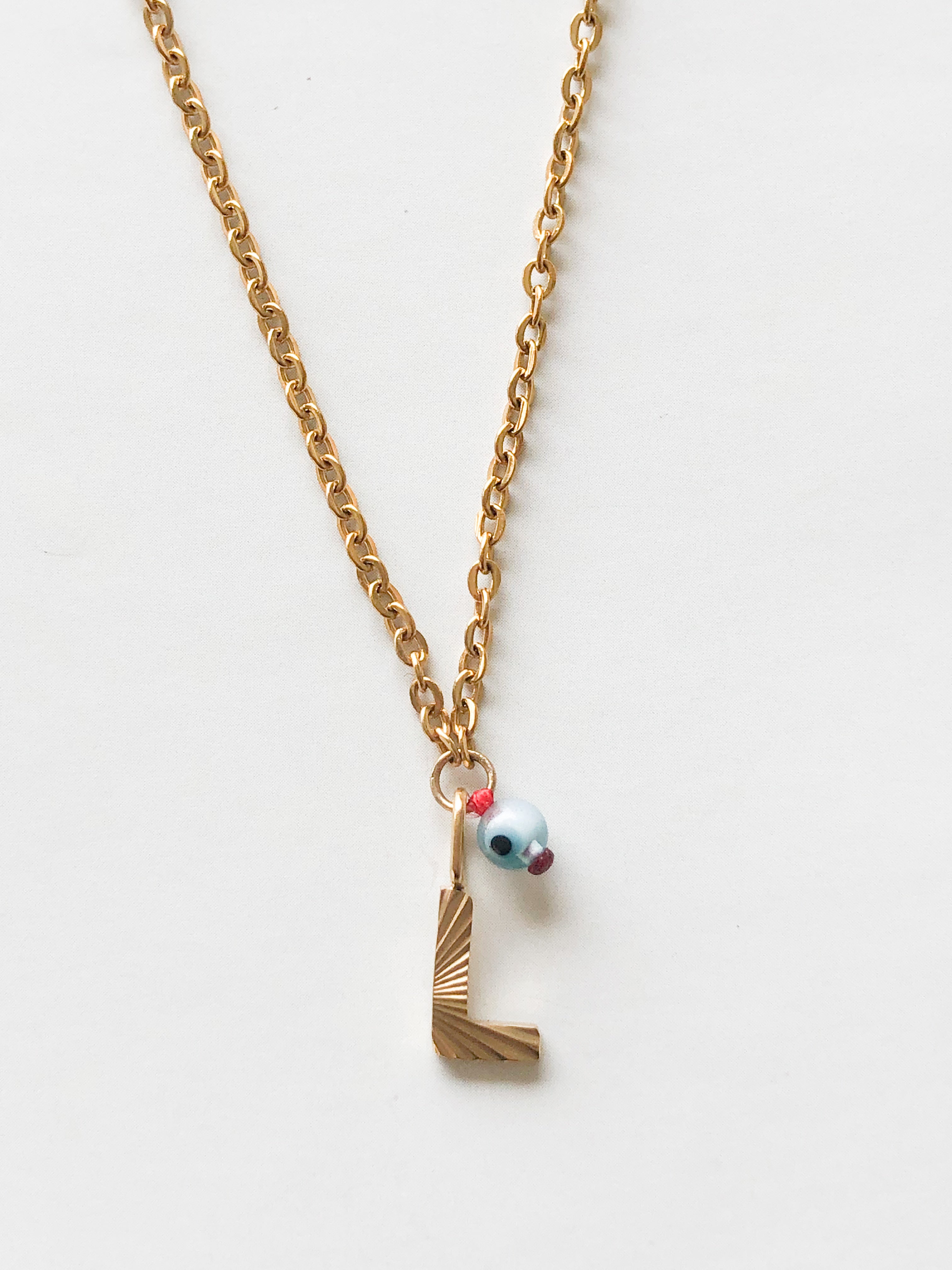 AlphaBeta Evil Eye Necklace ~ Gold - Styled by Anthea