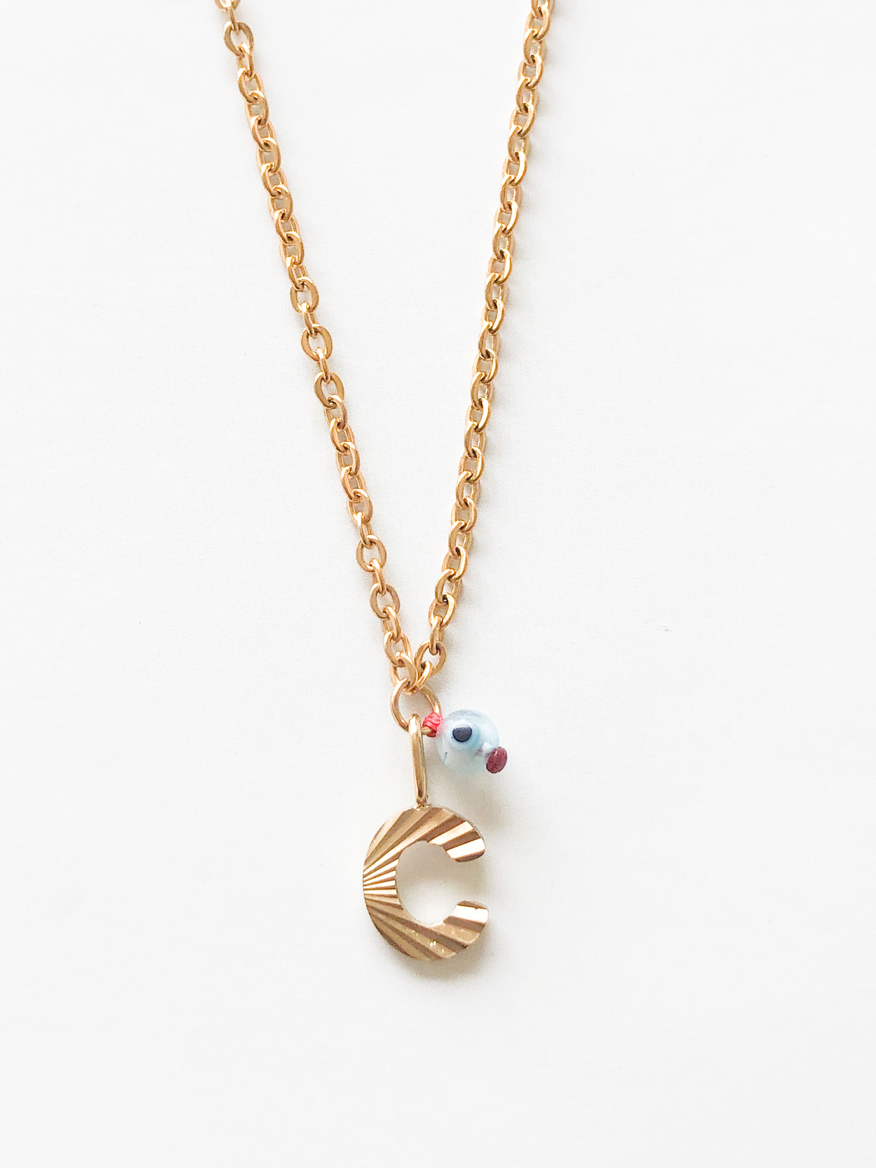 AlphaBeta Evil Eye Necklace ~ Gold - Styled by Anthea