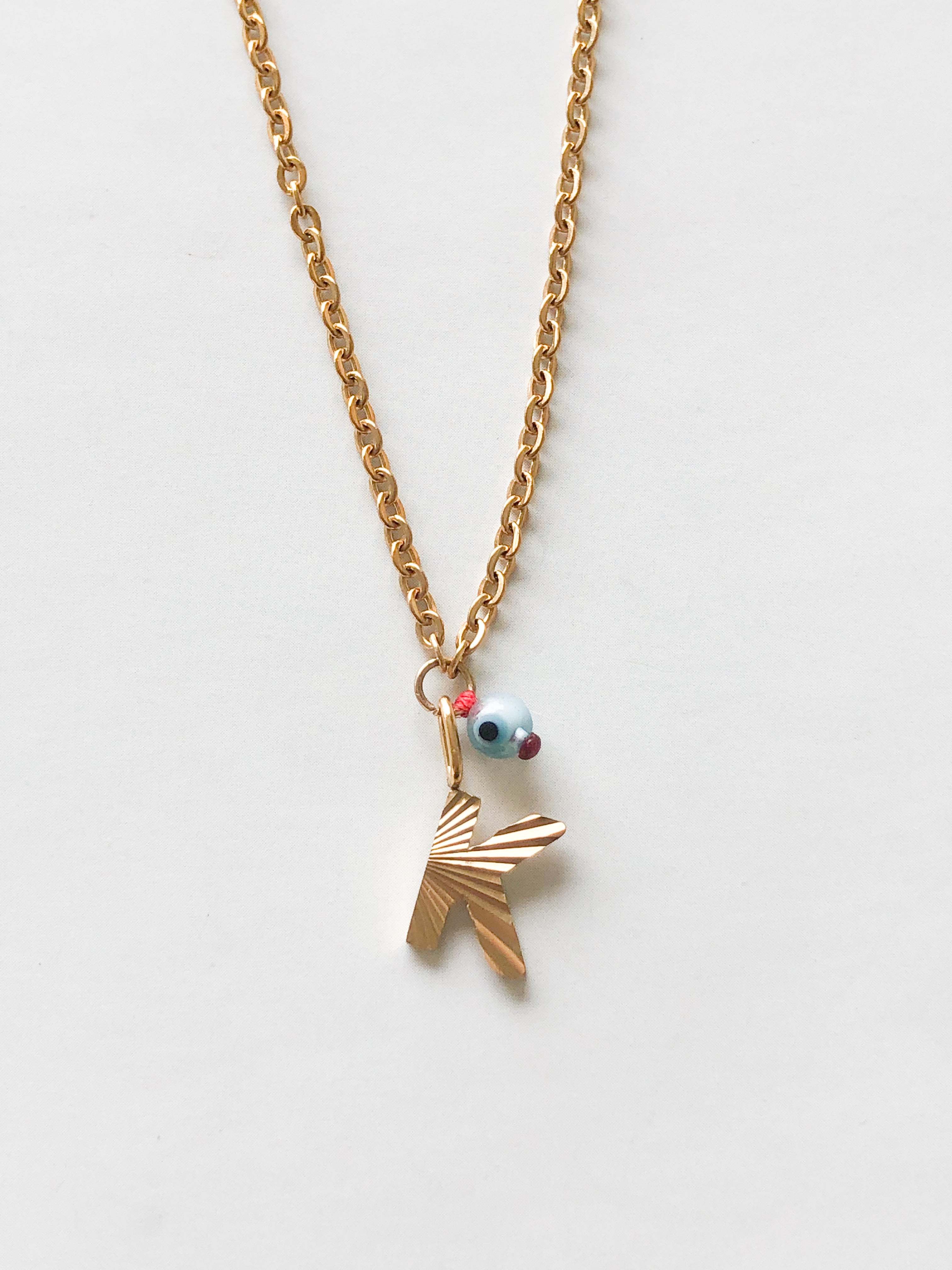 AlphaBeta Evil Eye Necklace ~ Gold - Styled by Anthea