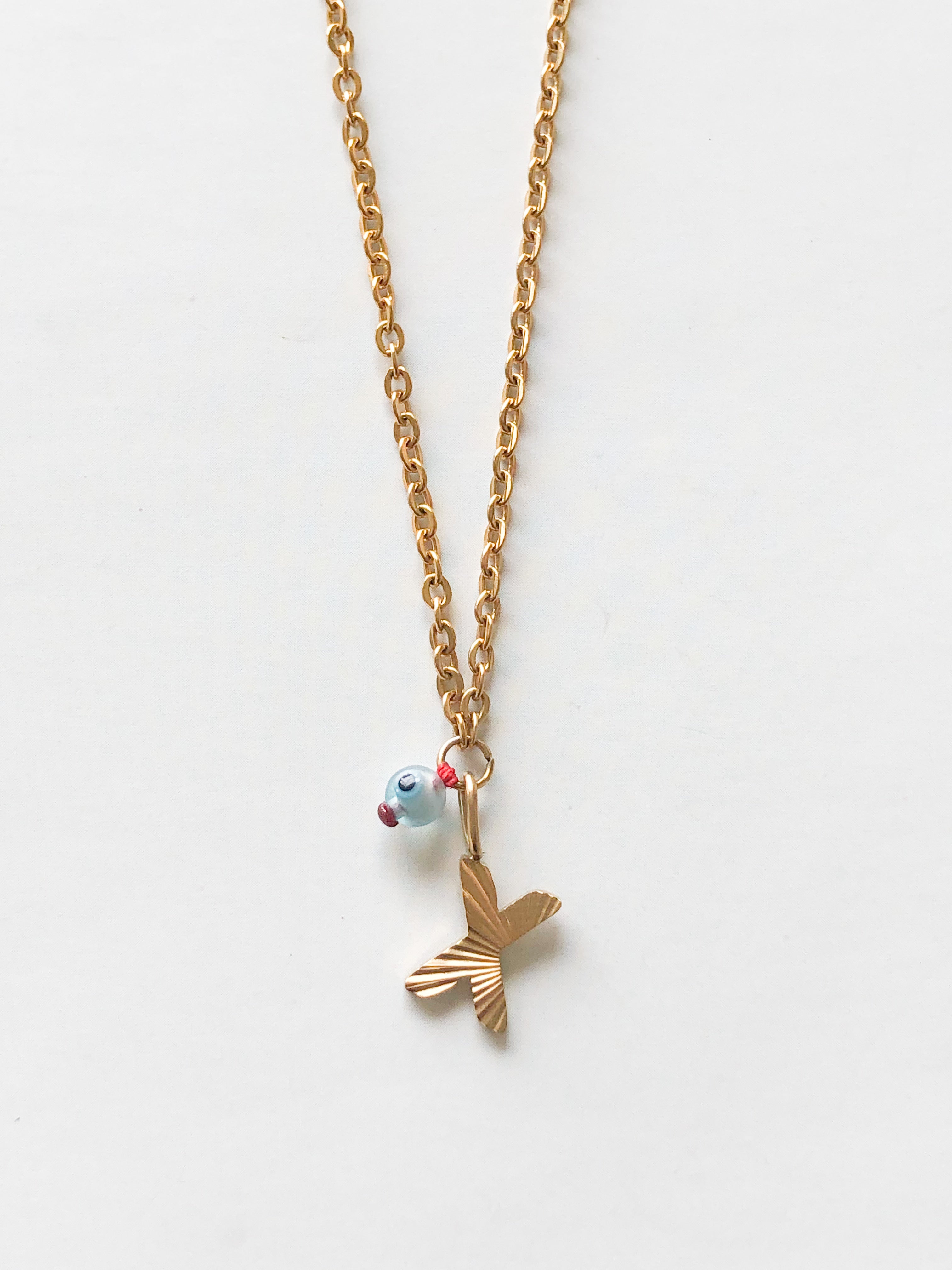 AlphaBeta Evil Eye Necklace ~ Gold - Styled by Anthea
