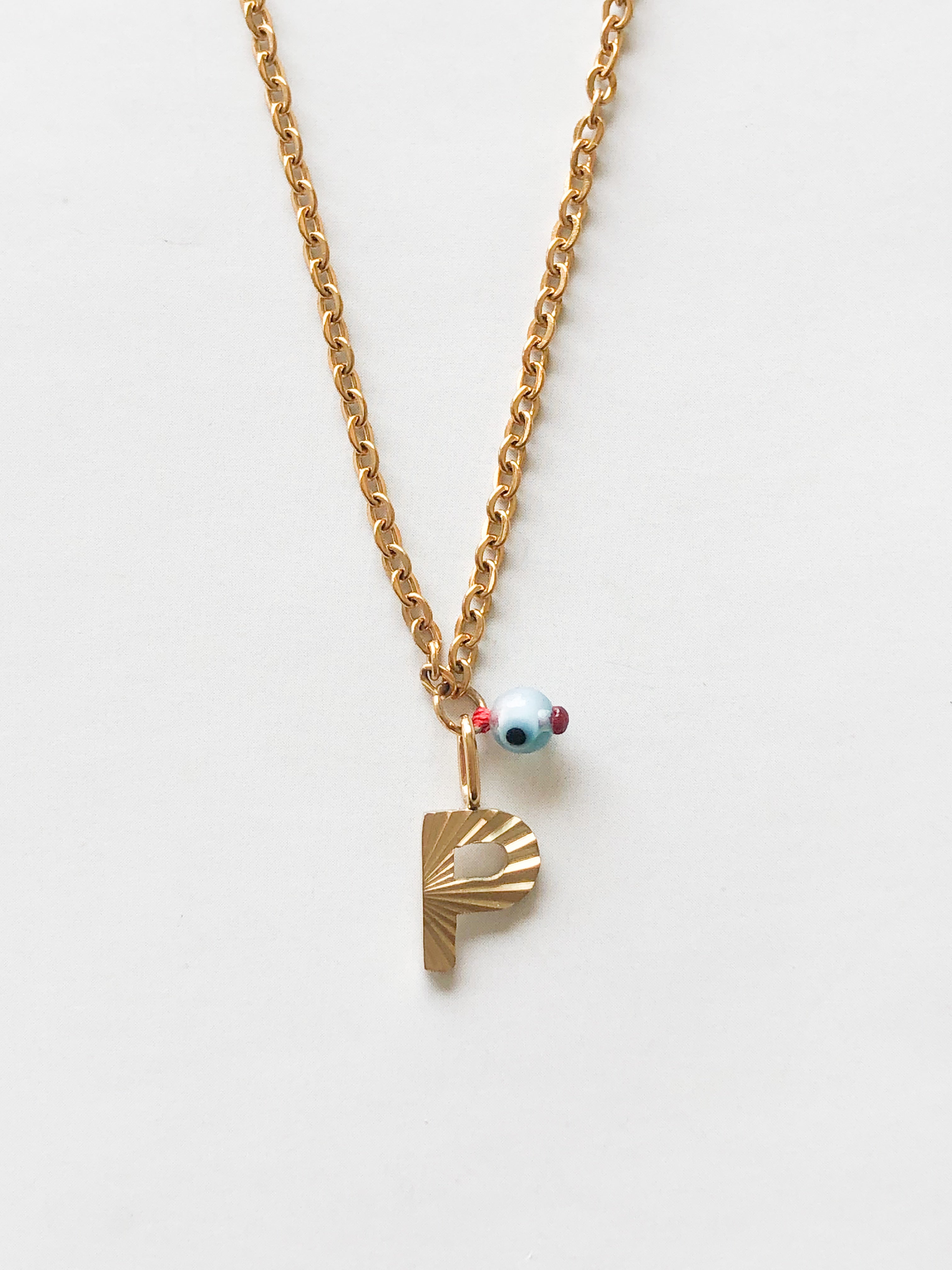AlphaBeta Evil Eye Necklace ~ Gold - Styled by Anthea