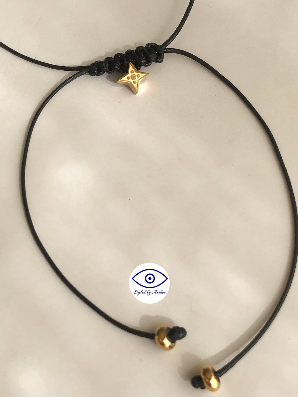 Adjustable Black Necklace- Northern Star On Tassels - Styled by Anthea
