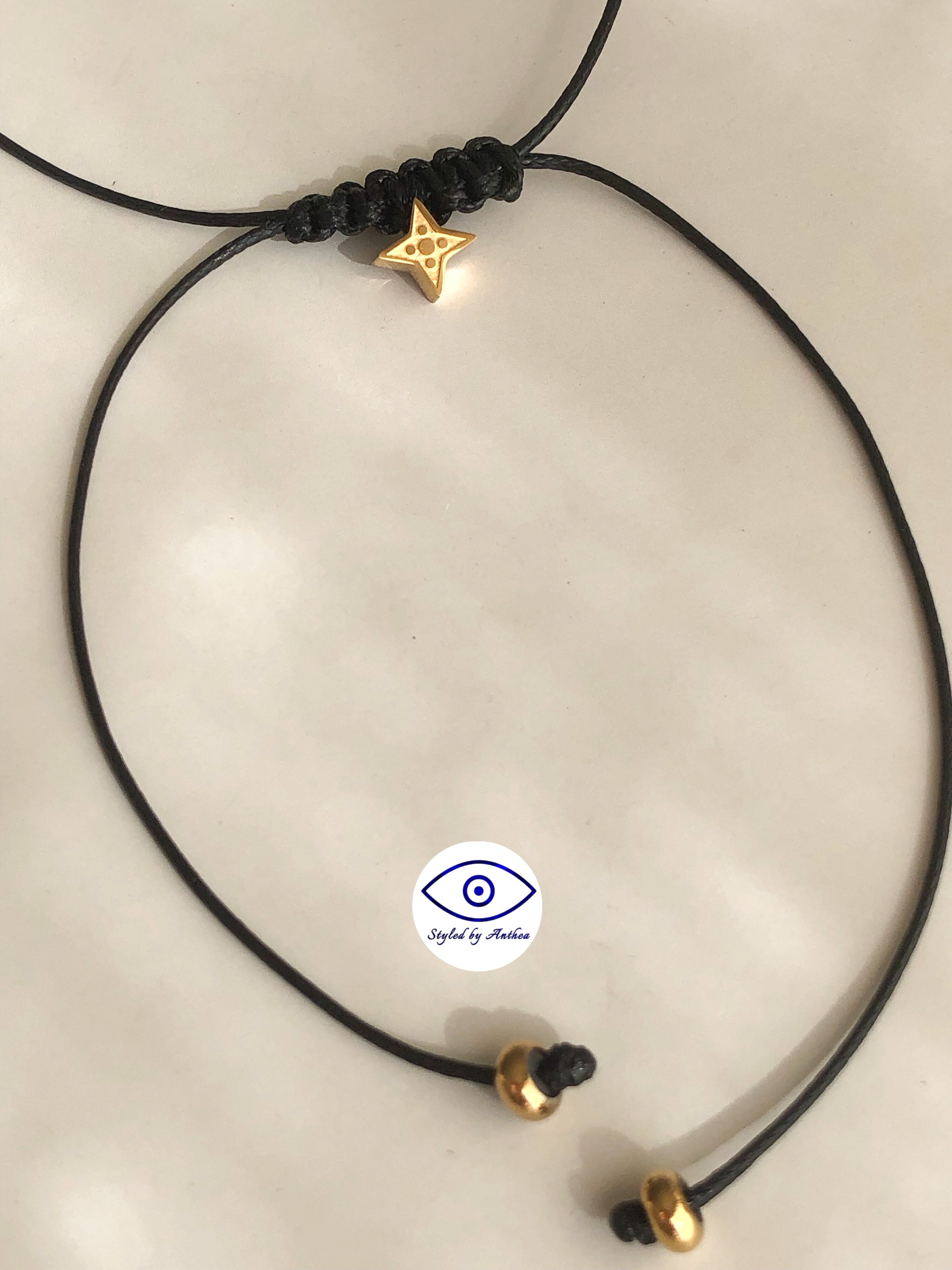 Adjustable Black Necklace- Northern Star On Tassels - Styled by Anthea