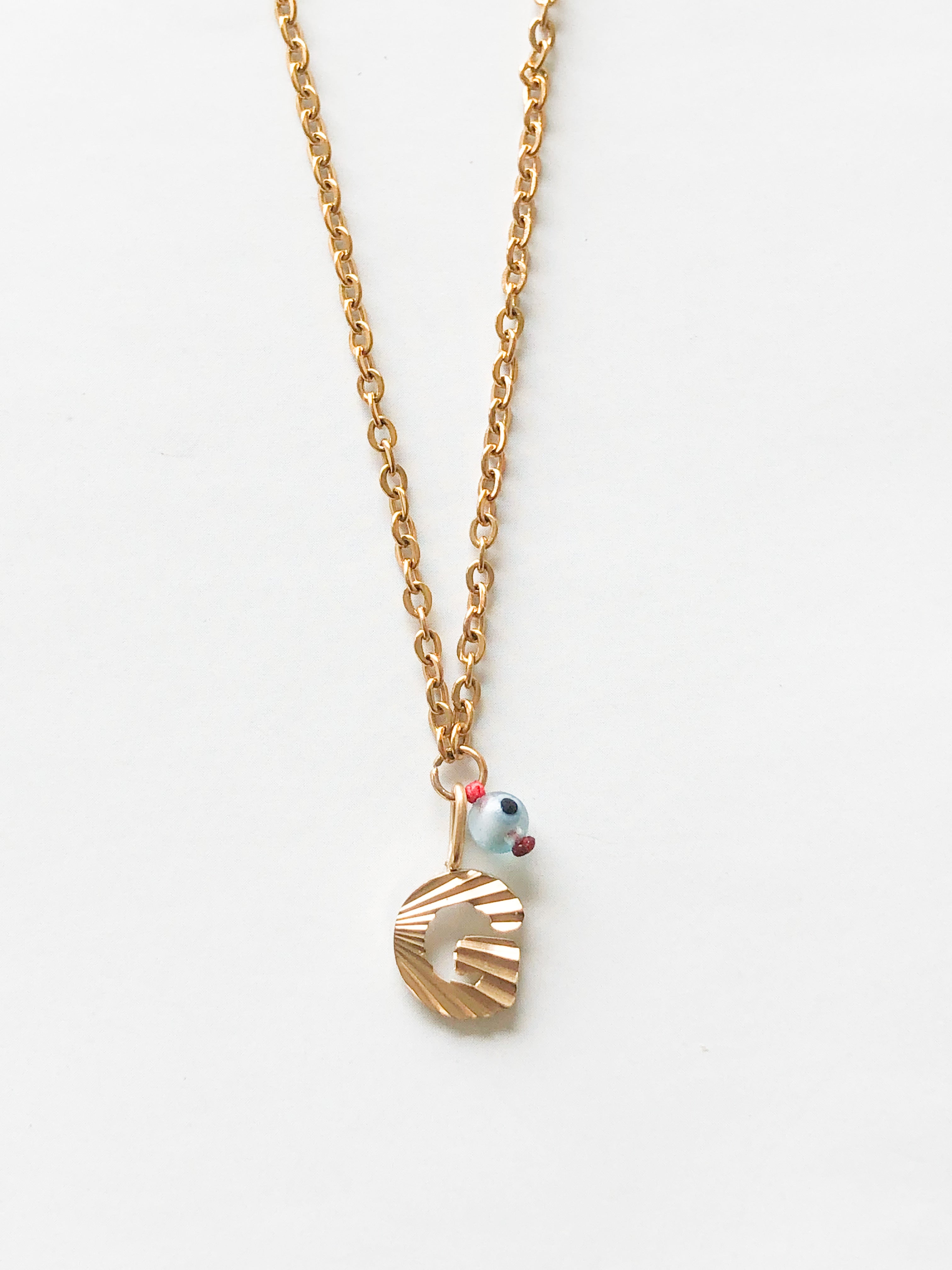 AlphaBeta Evil Eye Necklace ~ Gold - Styled by Anthea