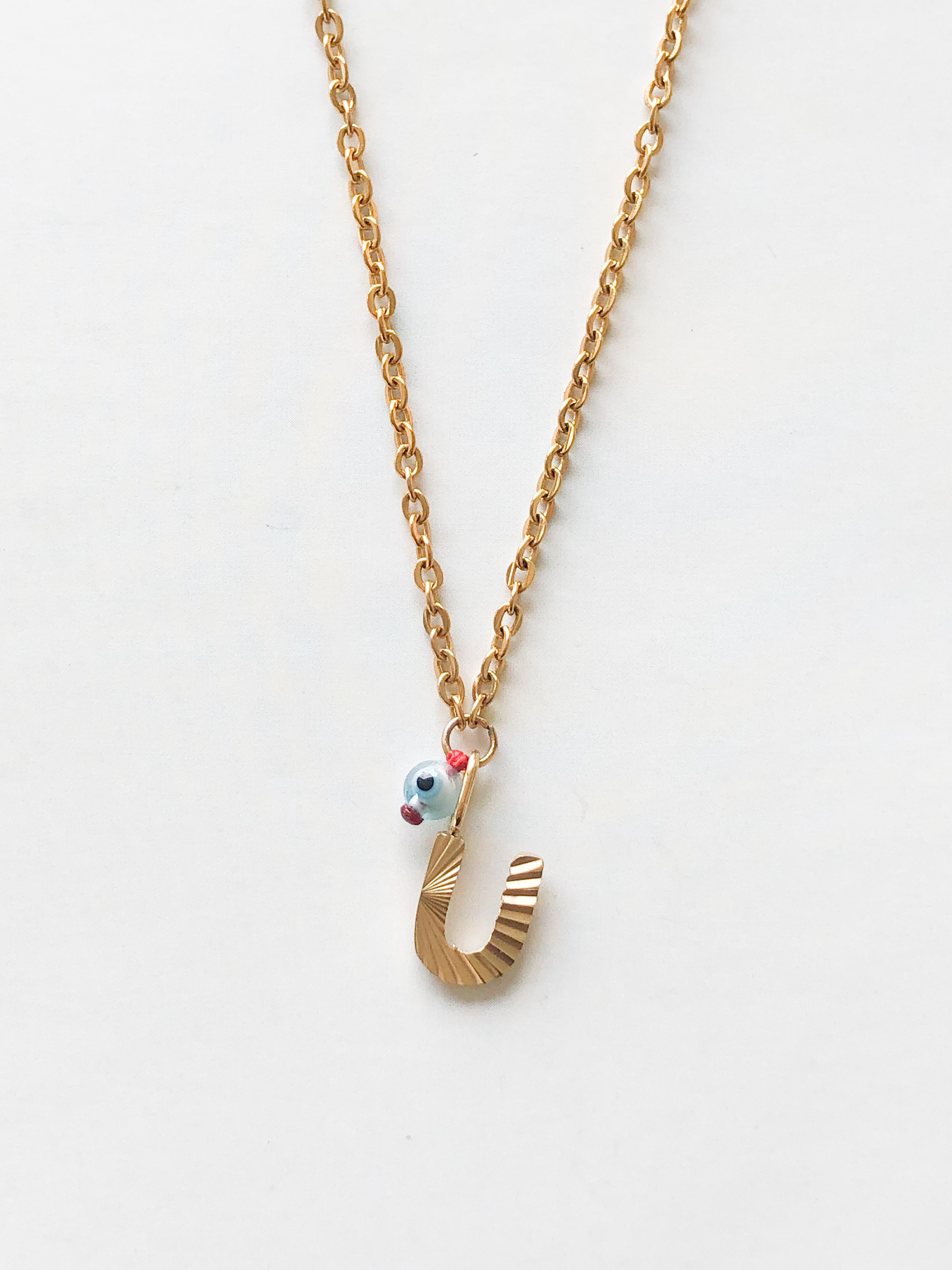 AlphaBeta Evil Eye Necklace ~ Gold - Styled by Anthea