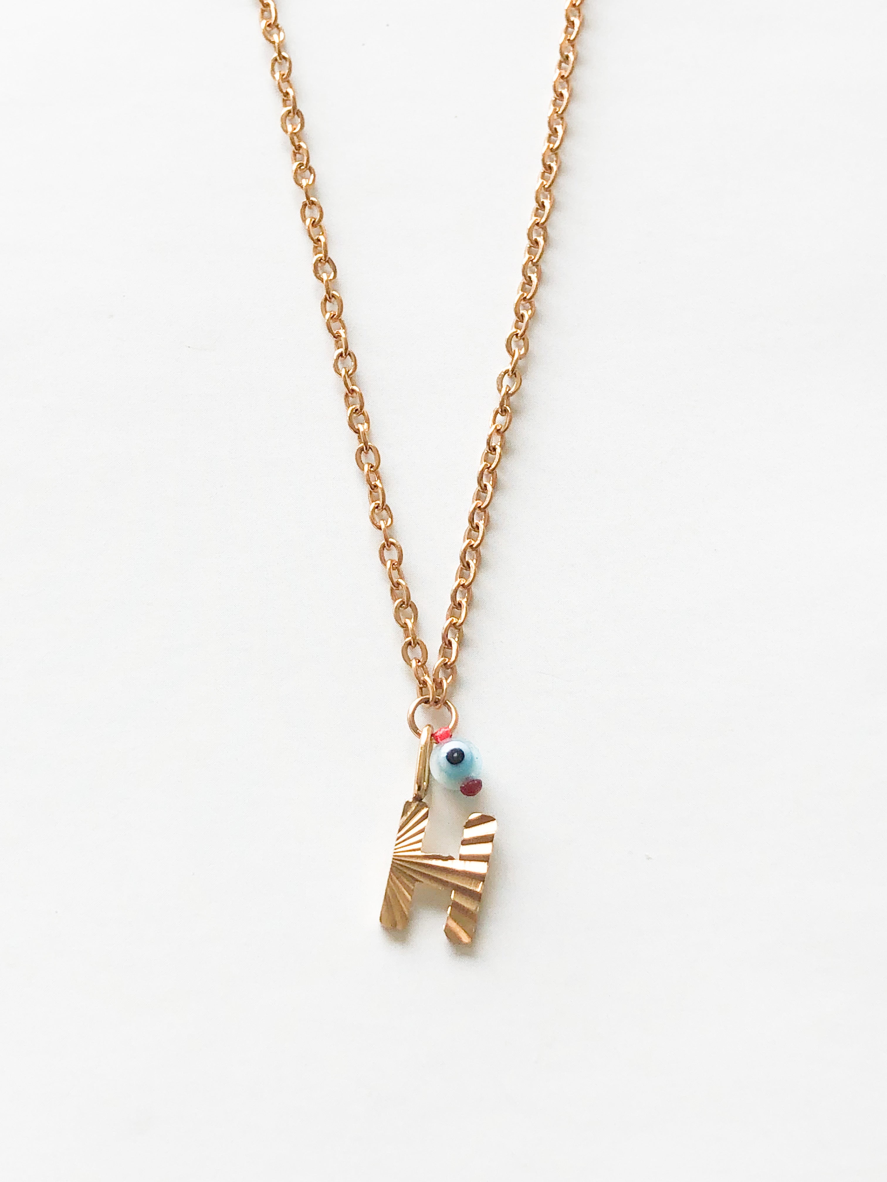 AlphaBeta Evil Eye Necklace ~ Gold - Styled by Anthea