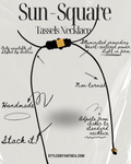 Black Adjustable Necklace - Sun on Square Tassels