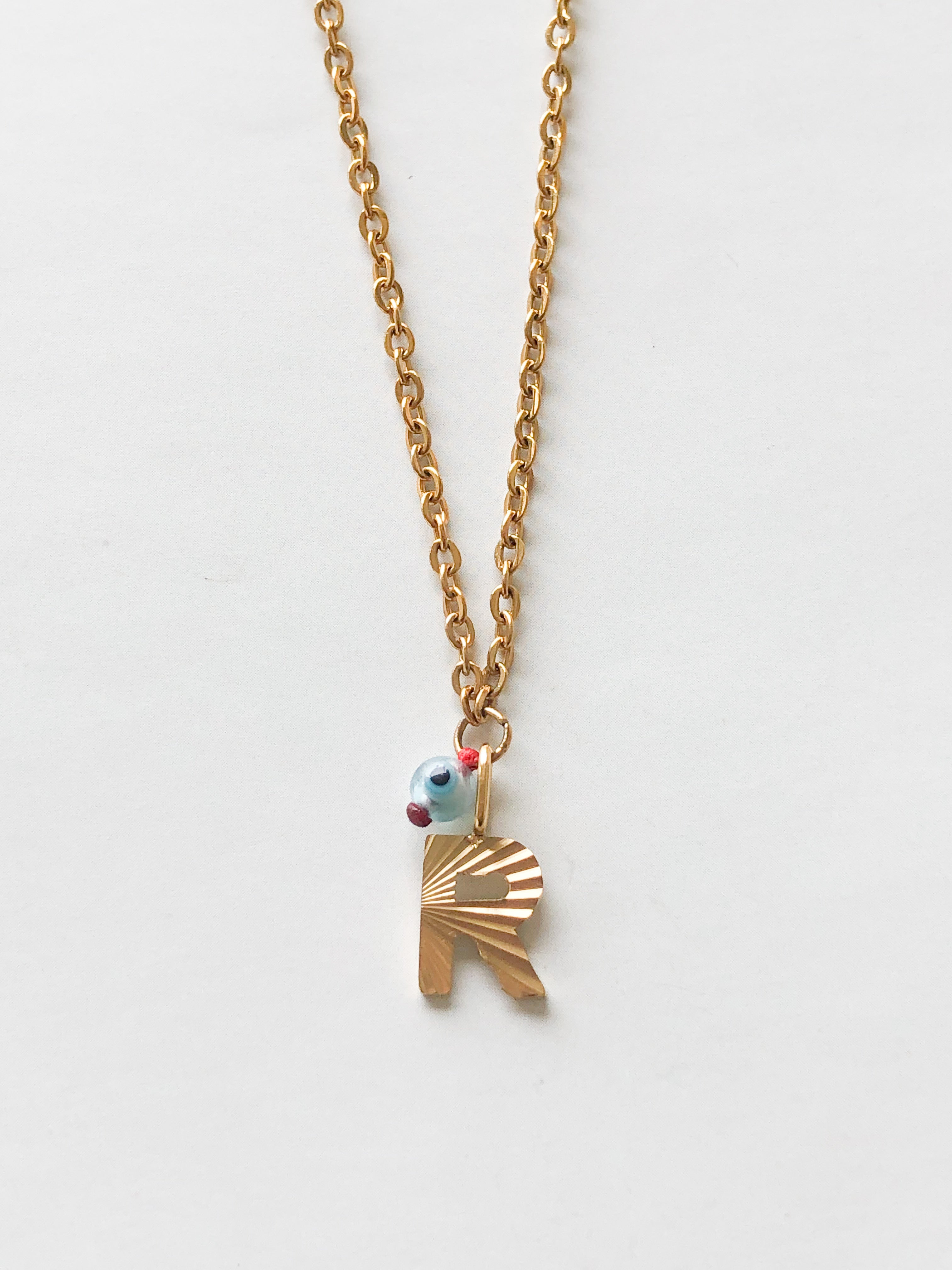 AlphaBeta Evil Eye Necklace ~ Gold - Styled by Anthea