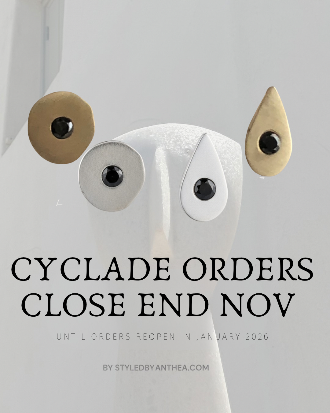 CYCLADE ~ Akrotiri Stud Earrings in Gold or Silver